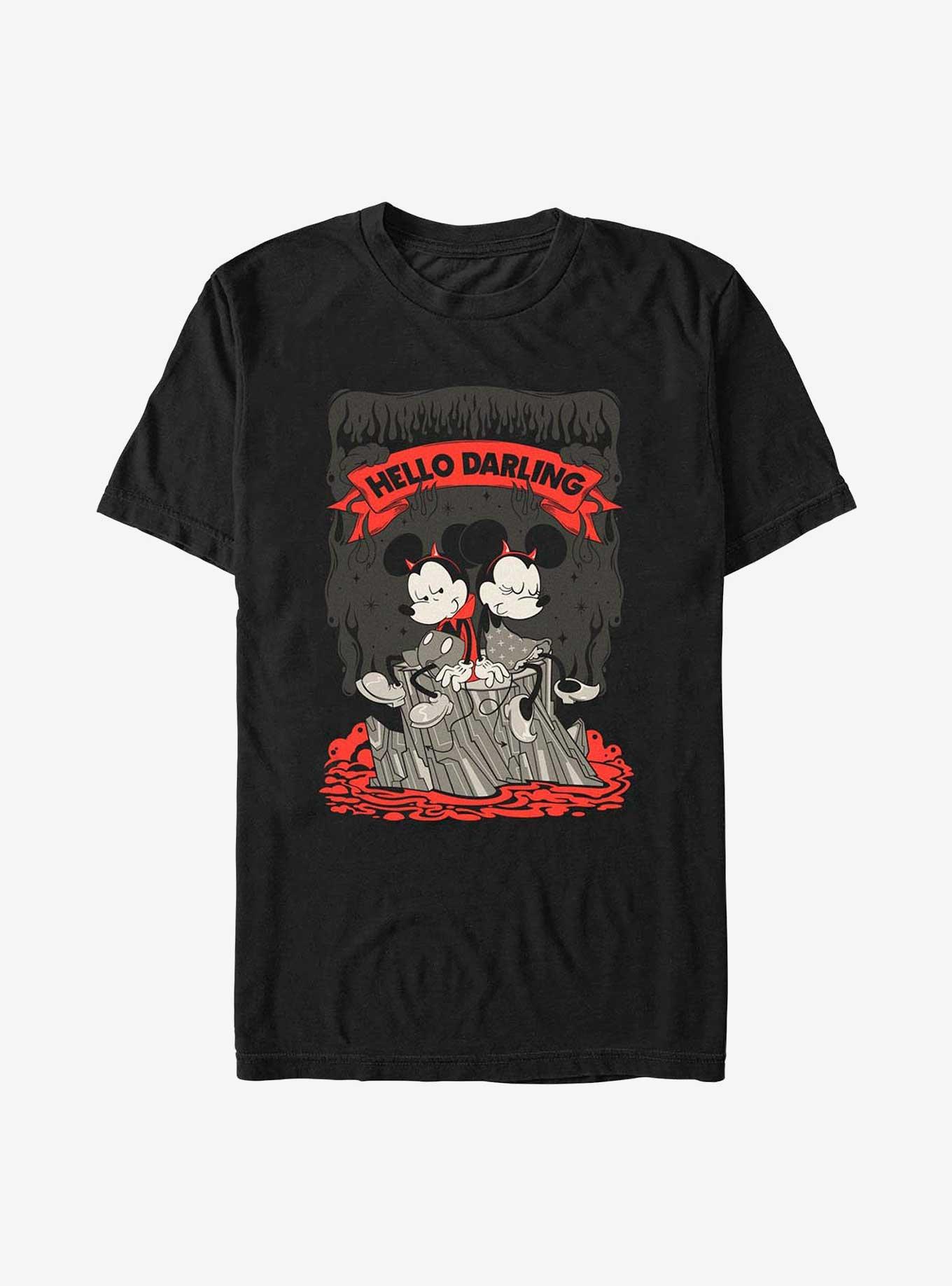 Disney Mickey Mouse & Minnie Mouse Devilish Hello Darling T-Shirt, BLACK, hi-res