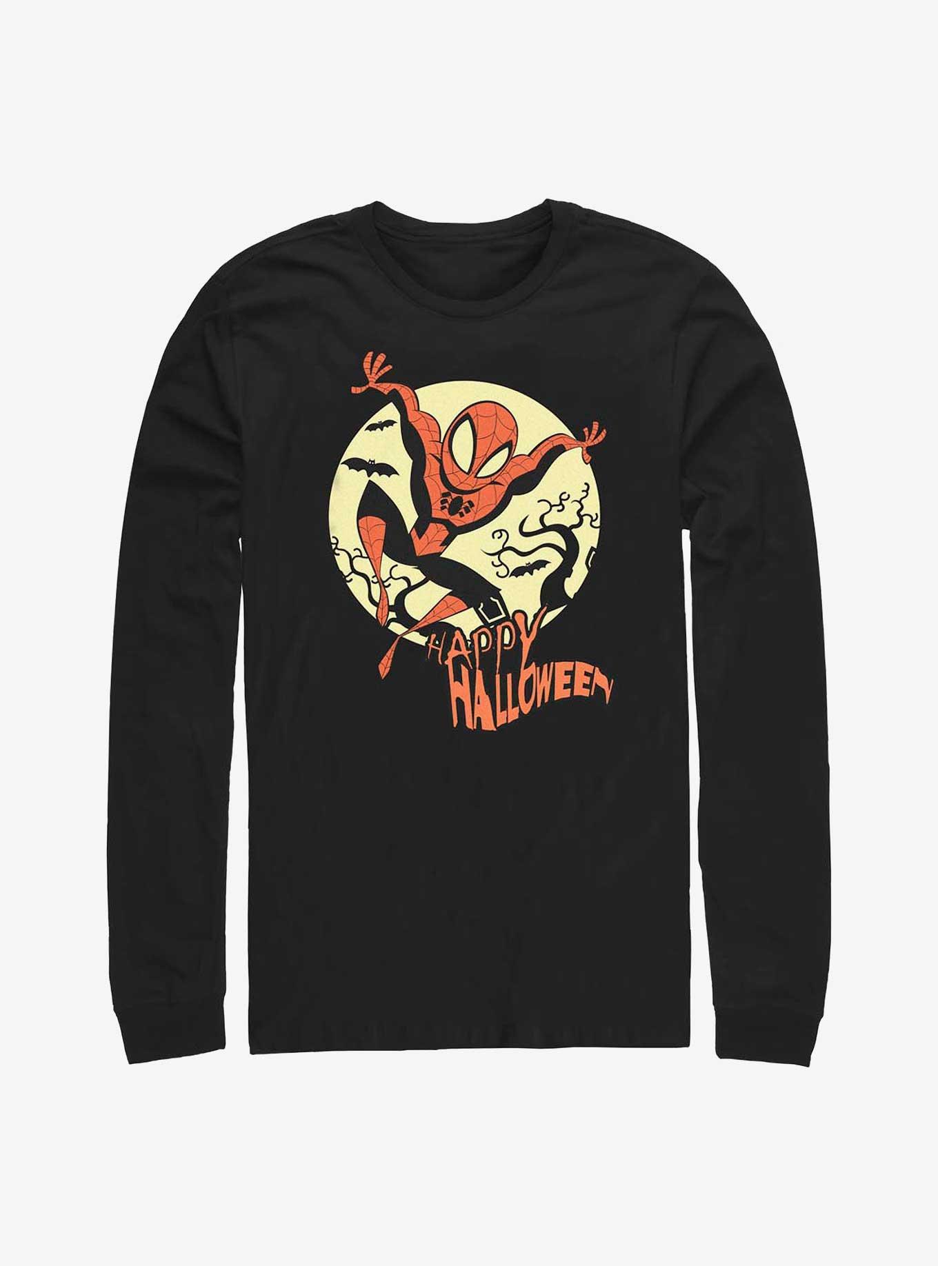 Marvel Spider-Man Halloween Moon Long-Sleeve T-Shirt, BLACK, hi-res