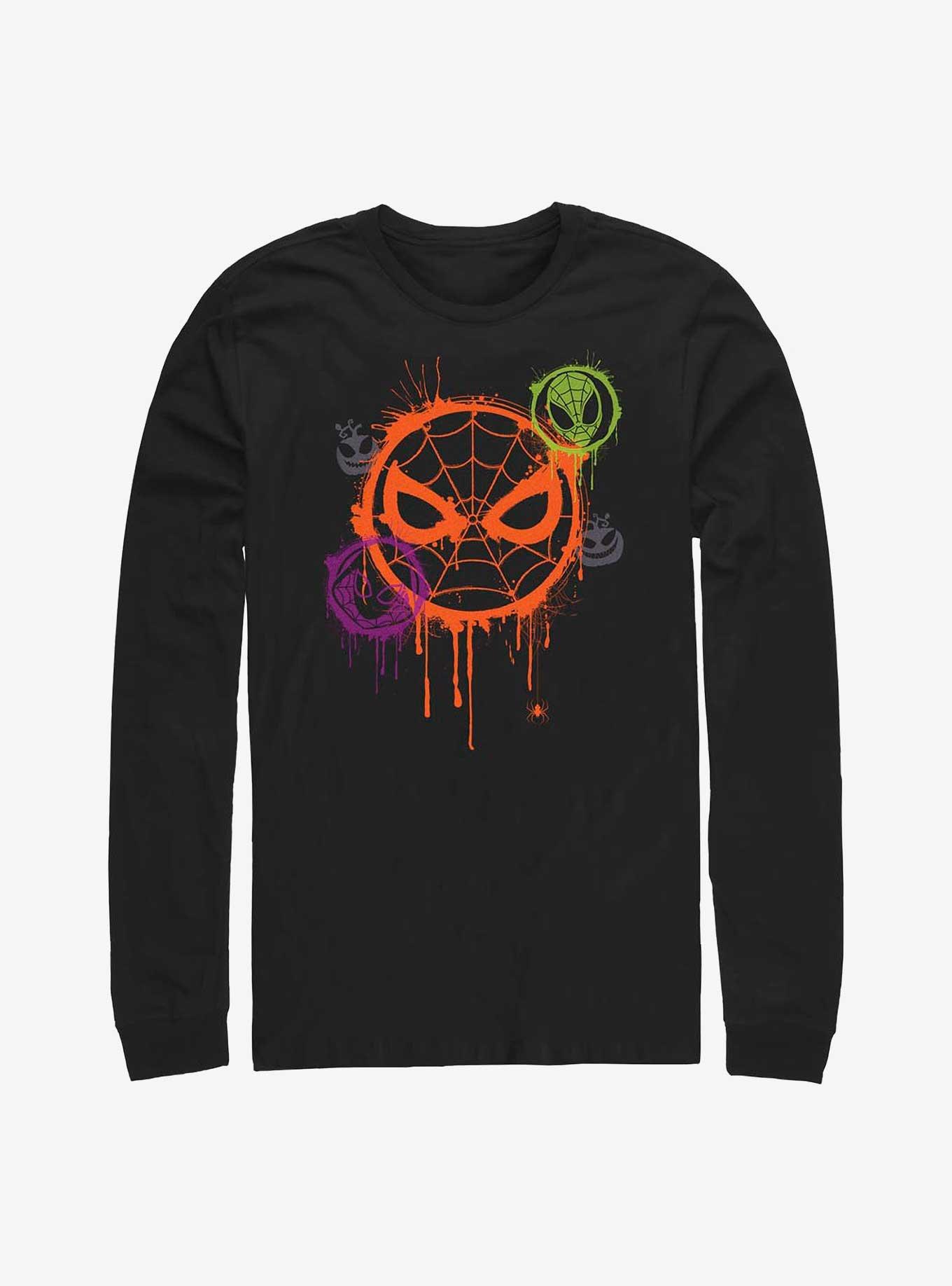 Marvel Spider-Man Spooky Stencil Long-Sleeve T-Shirt, , hi-res