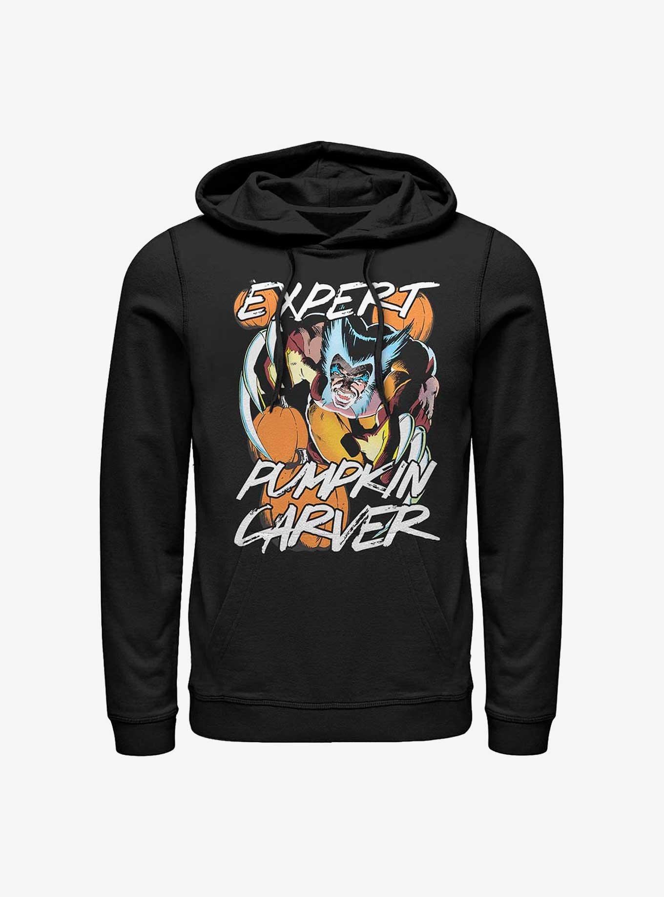 Marvel Wolverine Is An Expert Pumpkin Carver Hoodie, BLACK, hi-res