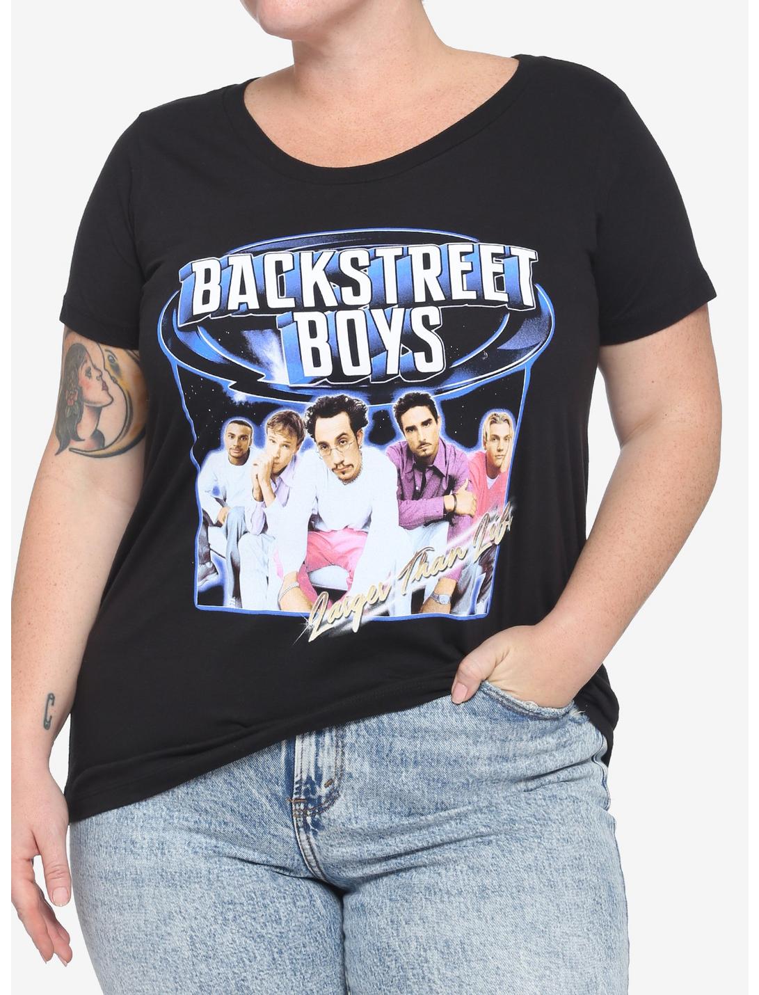Backstreet Boys Larger Than Life Photo Girls T-Shirt Plus Size, BLACK, hi-res