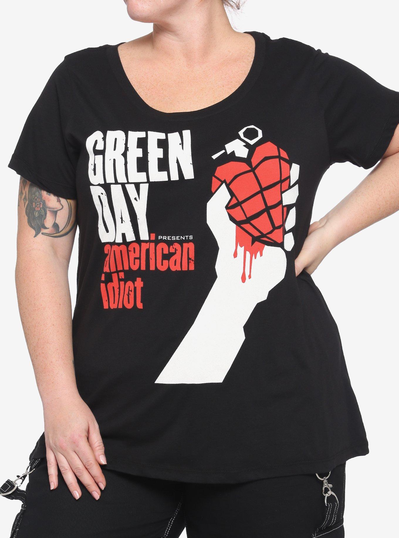 Green Day American Idiot Girls T-Shirt Plus Size, BLACK, hi-res