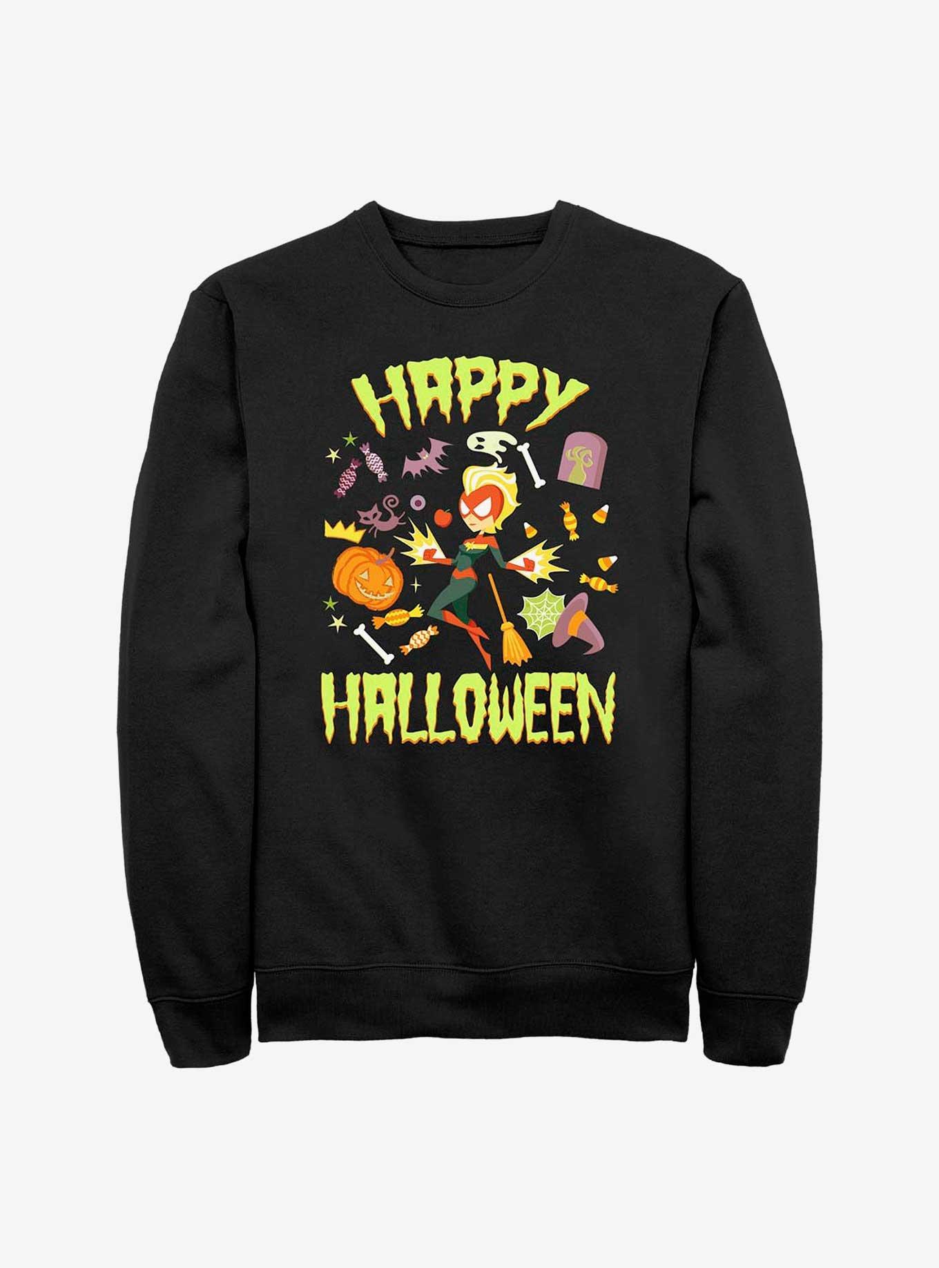 Marvel Captain Marvel Happy Halloween Sweatshirt, , hi-res