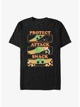 Star Wars The Mandalorian The Child Protect, Attack, & Snack T-Shirt, BLACK, hi-res