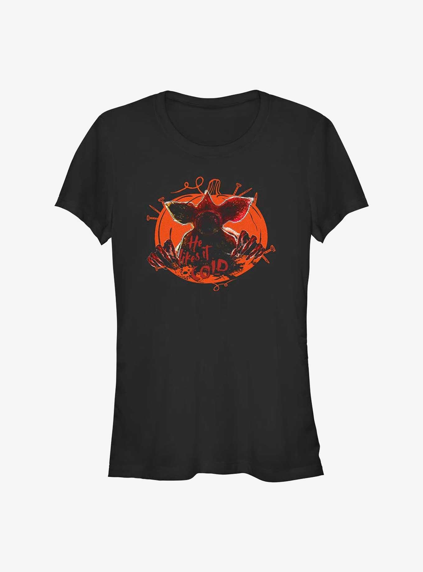 Stranger Things Demogorgon Likes It Cold Girls T-Shirt, BLACK, hi-res