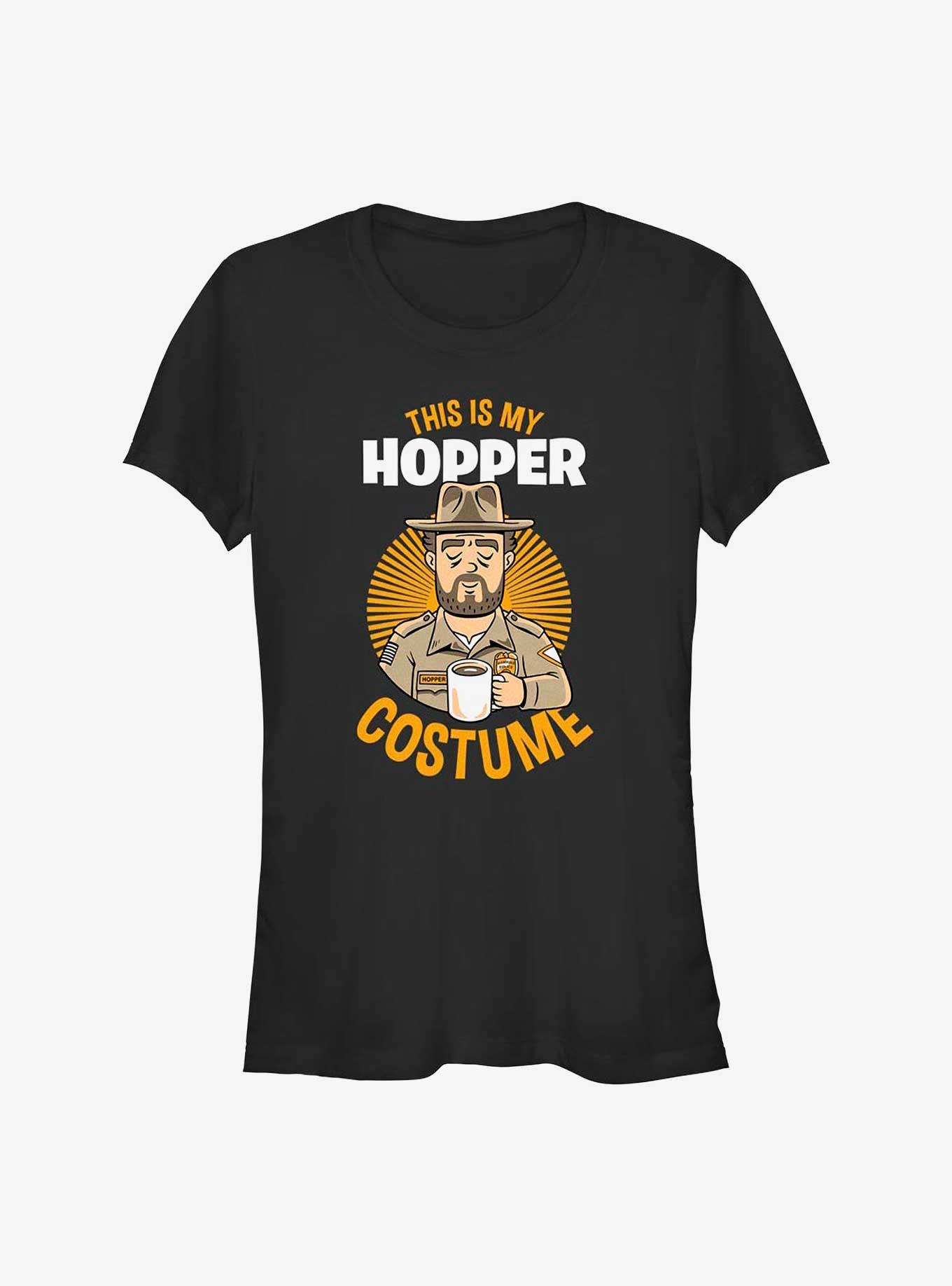 Stranger Things This Is My Hopper Costume Girls T-Shirt, BLACK, hi-res