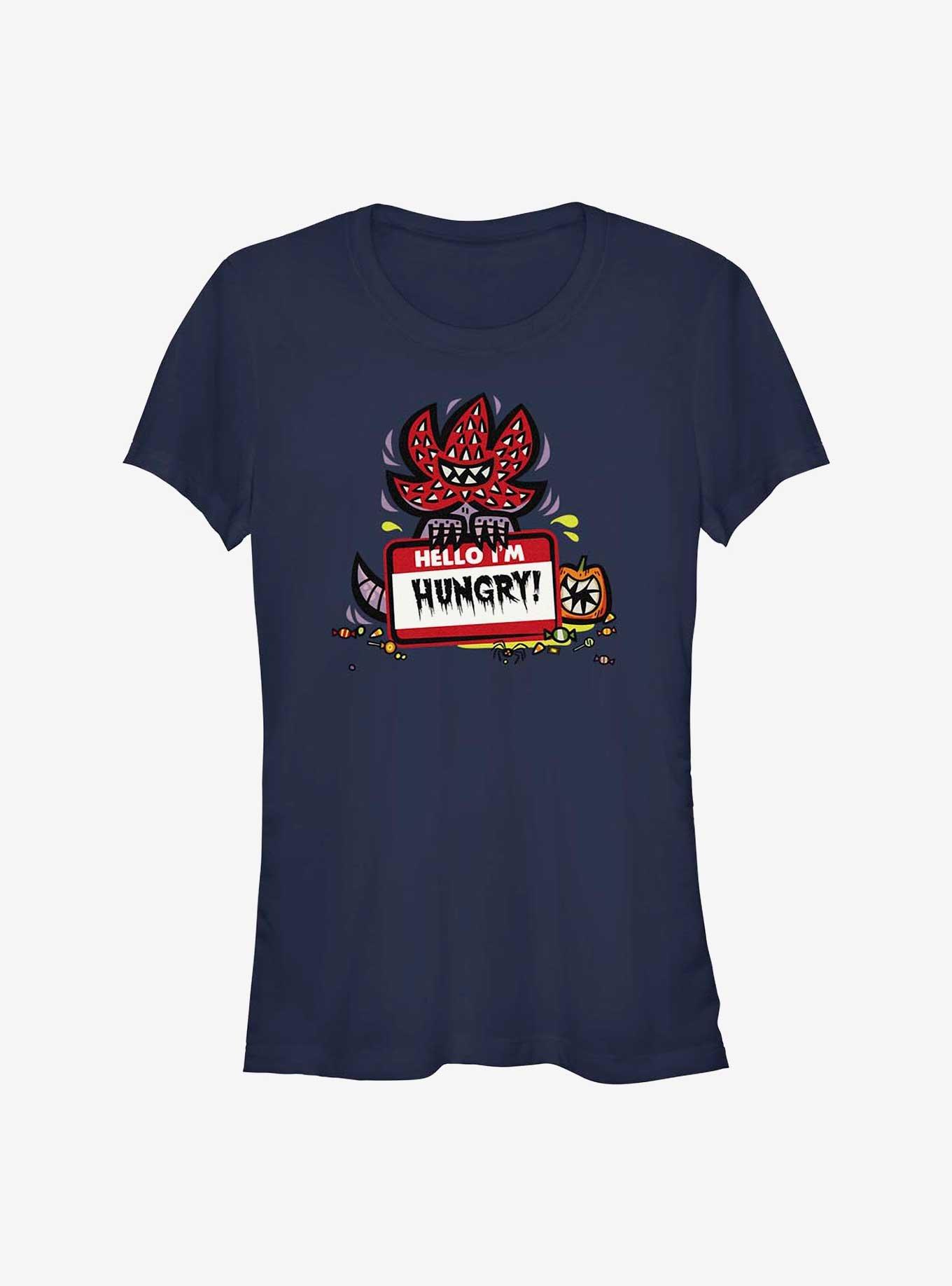 Stranger Things Hungry Demodog Girls T-Shirt, NAVY, hi-res