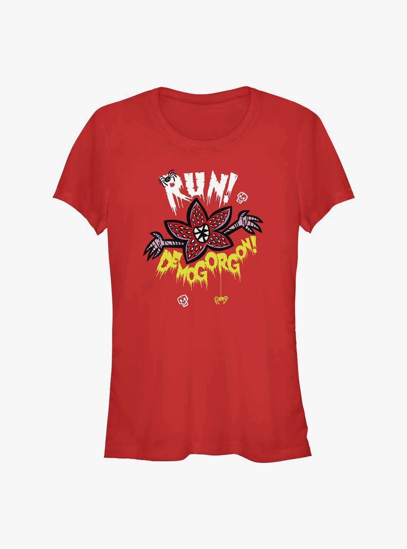 Stranger Things Run Away! Demogorgon! Girls T-Shirt, , hi-res
