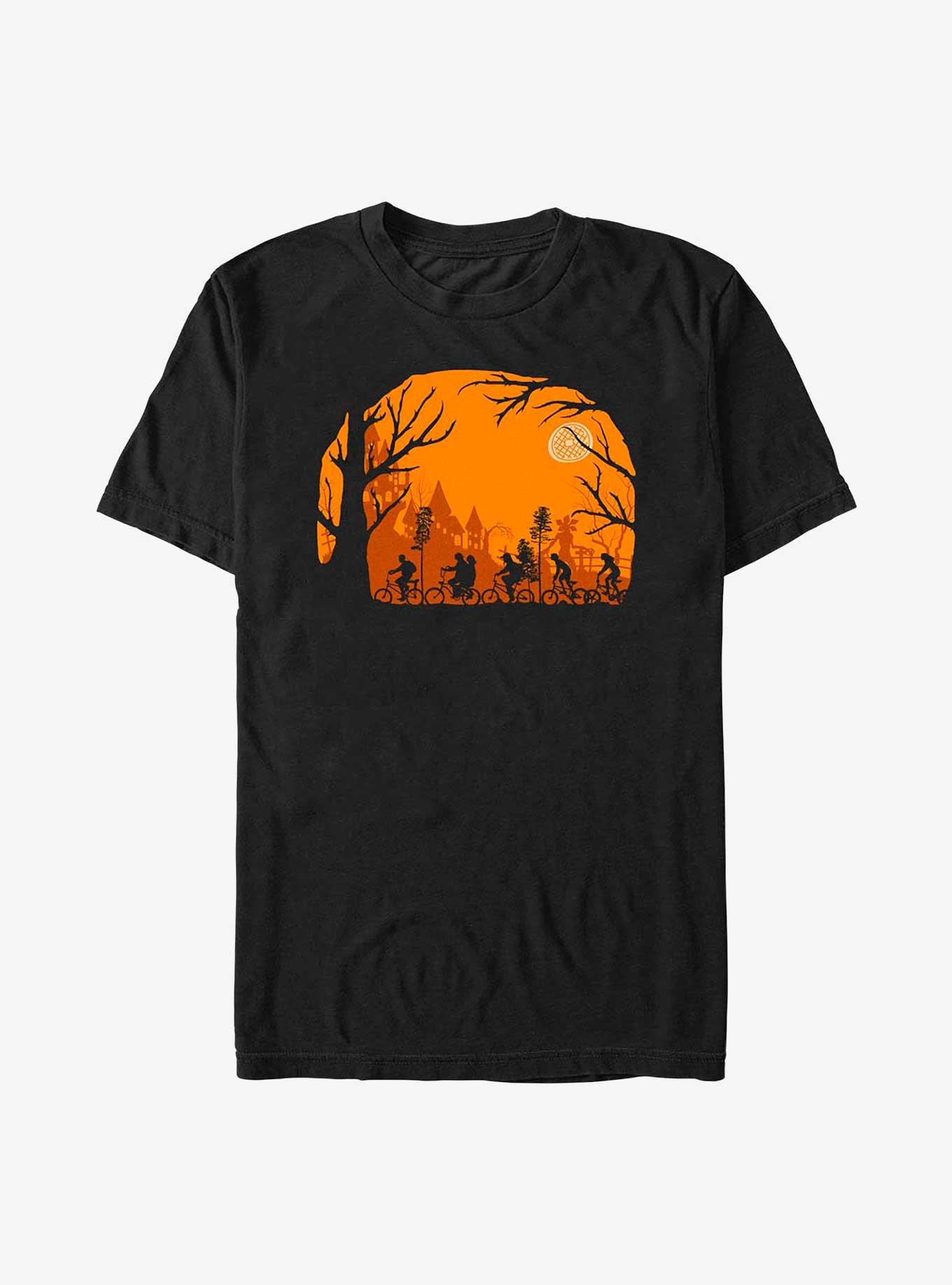 Stranger Things Halloween Silhouette T-Shirt, BLACK, hi-res