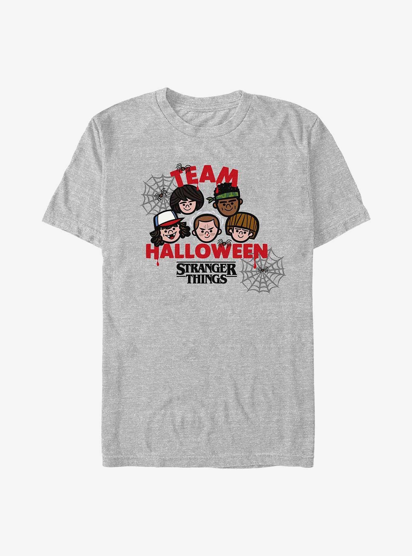 Stranger Things Team Halloween Faces T-Shirt, ATH HTR, hi-res
