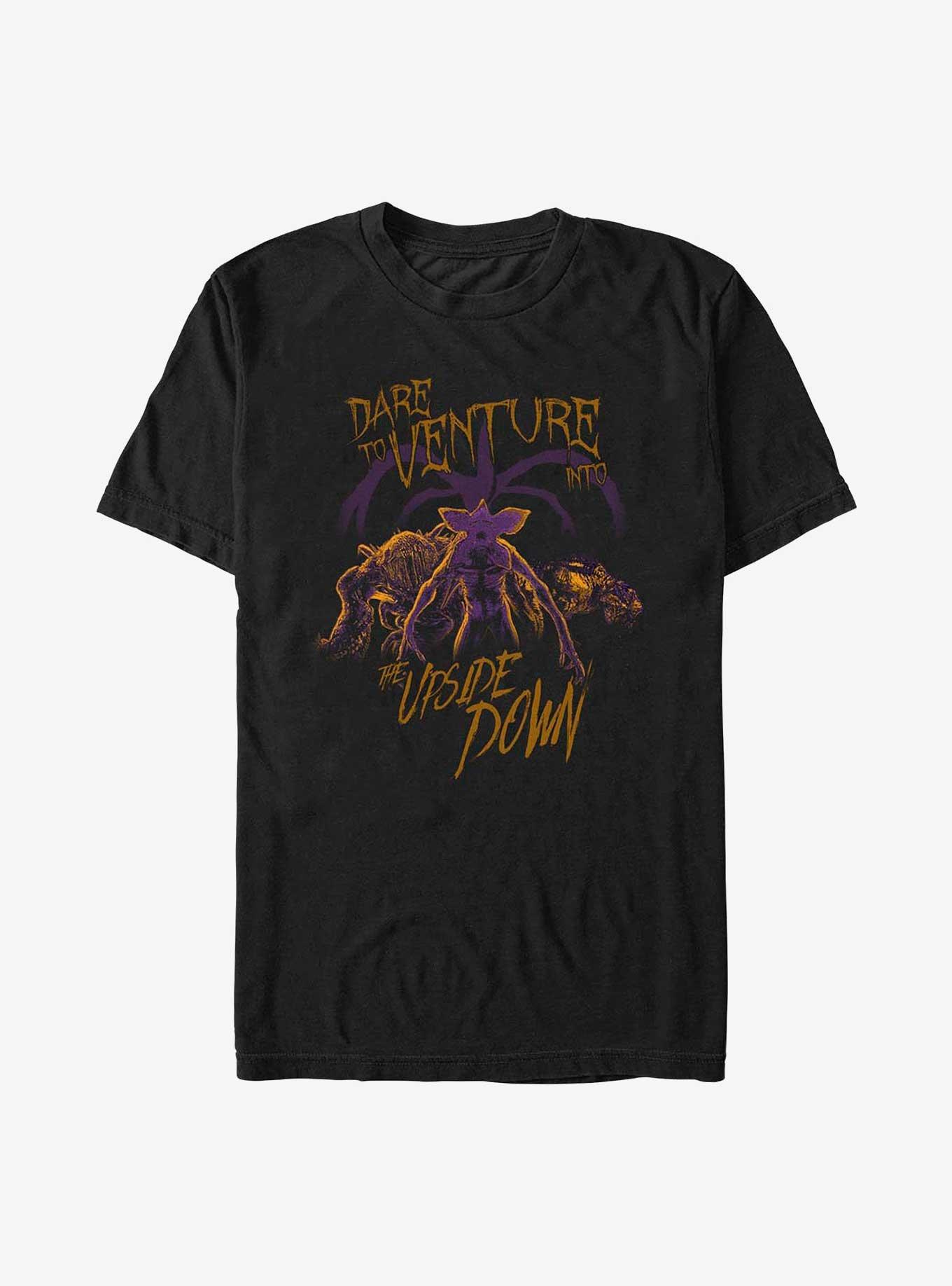 Stranger Things Venture Into The Upside Down T-Shirt, BLACK, hi-res