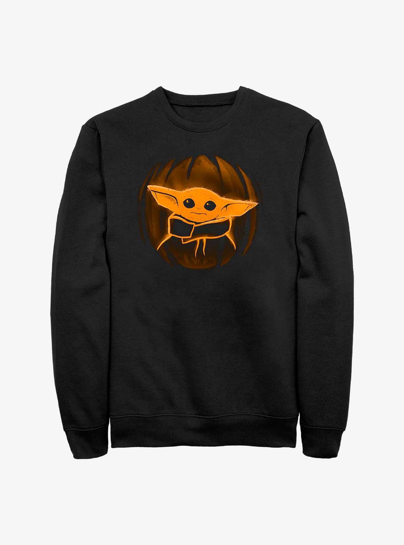 Star Wars The Mandalorian The Child Pumpkin Carving Sweatshirt, BLACK, hi-res