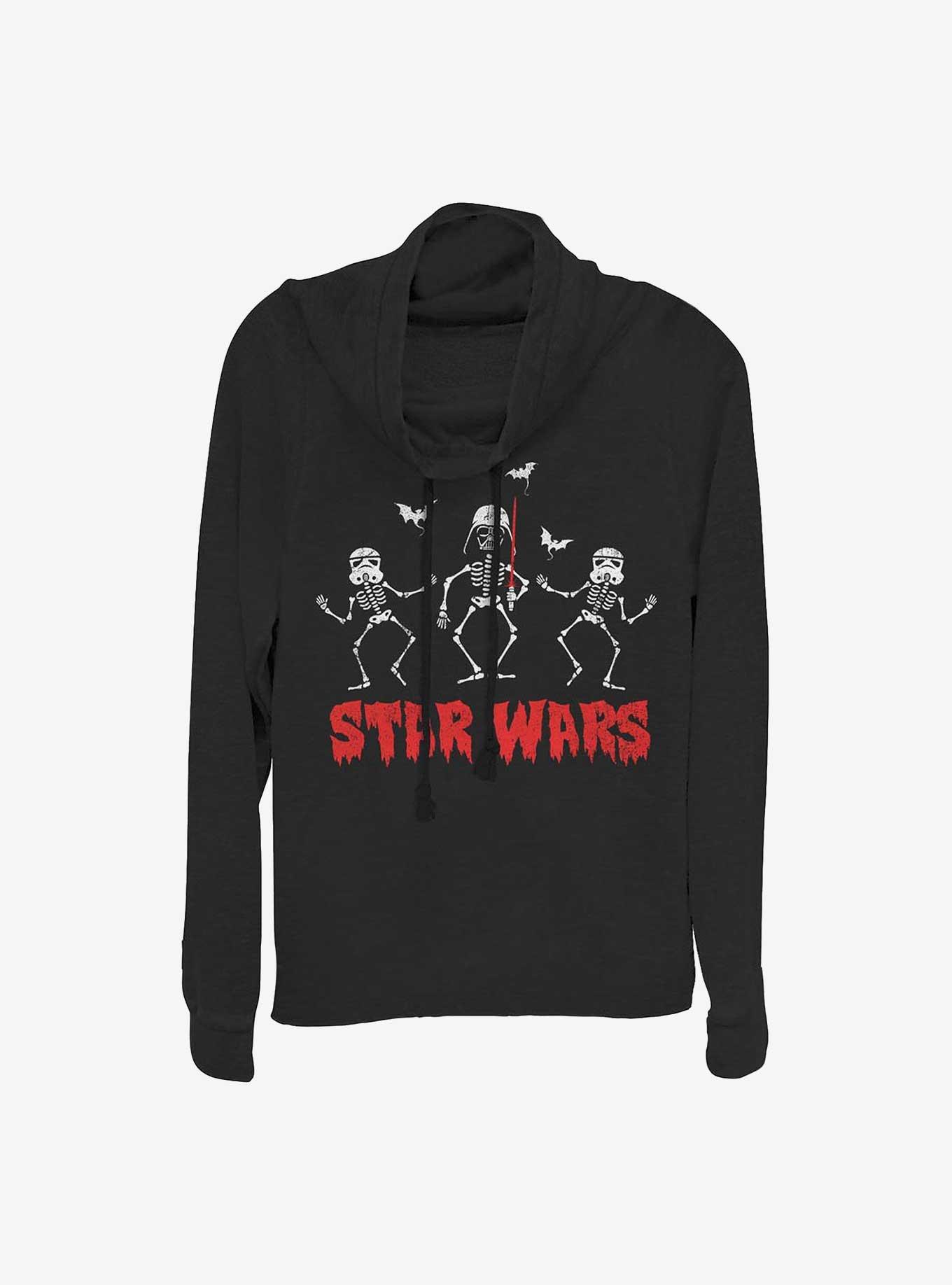 Star Wars Dark Side Creepy Wars Girls Cowlneck Long-Sleeve Top, BLACK, hi-res