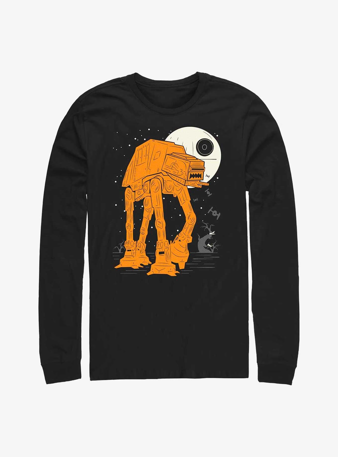 Star Wars AT-AT Death Star Full Moon Long-Sleeve T-Shirt, BLACK, hi-res