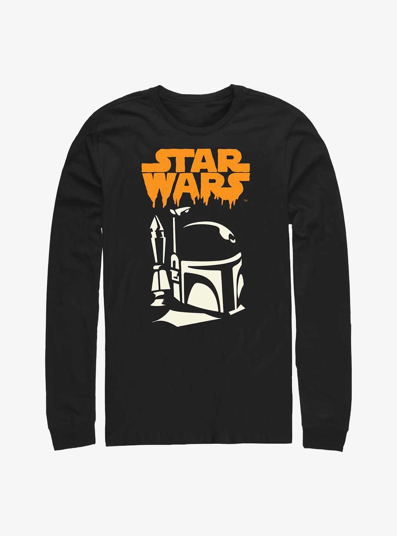 Star Wars Boba Fett Ghoul Head Long-Sleeve T-Shirt, BLACK, hi-res