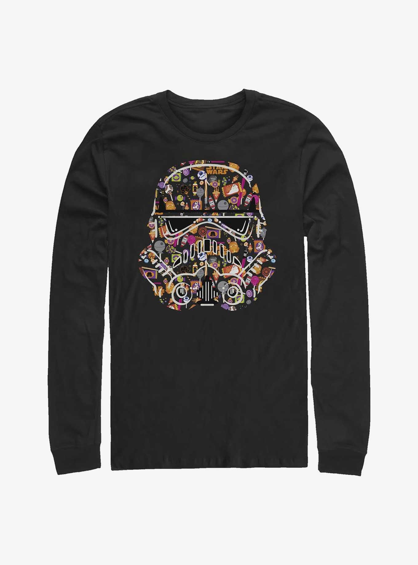 Star Wars Stormtrooper Candy Face Fill Long-Sleeve T-Shirt, BLACK, hi-res