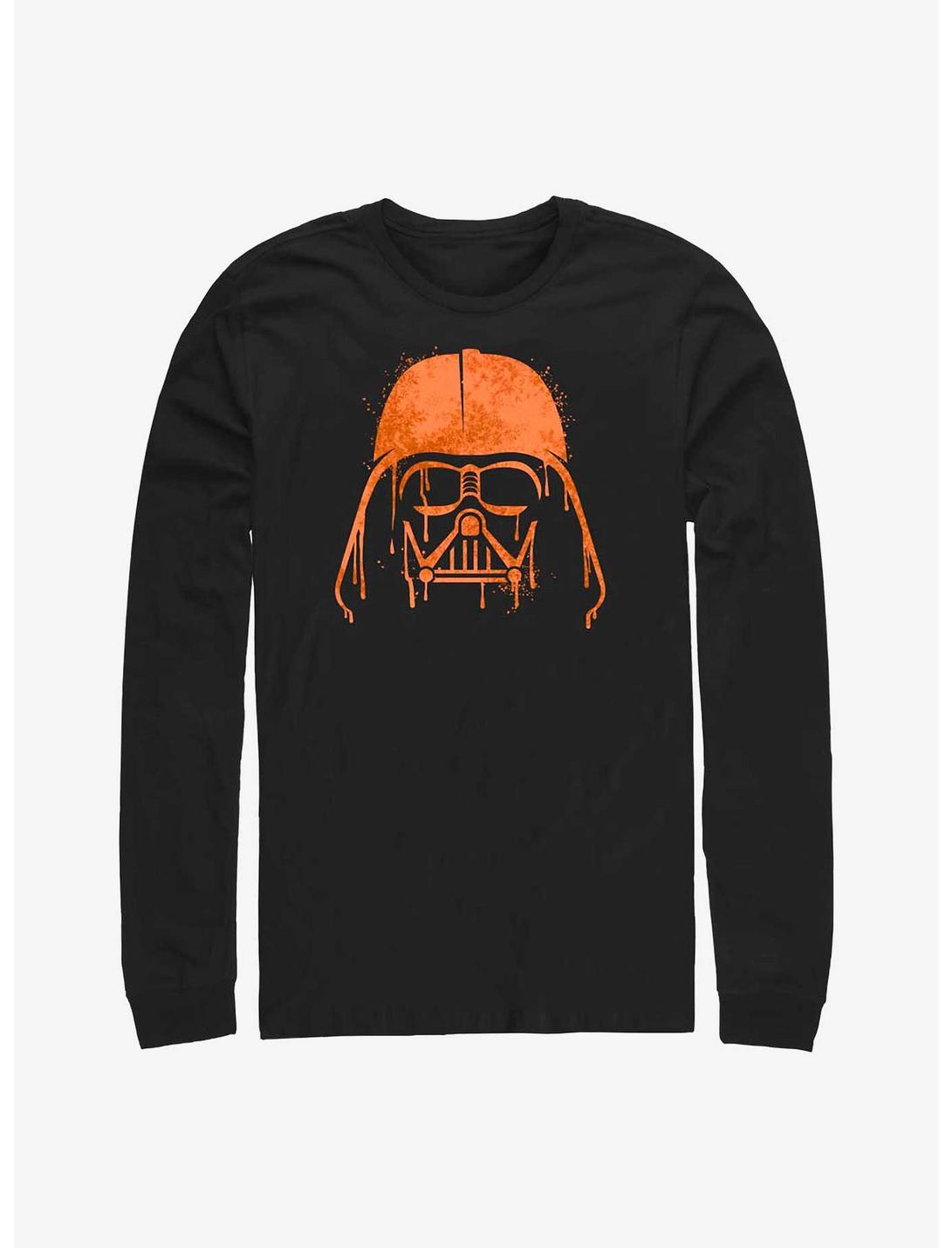 Star Wars Orange Darth Vader Drip Long-Sleeve T-Shirt, BLACK, hi-res