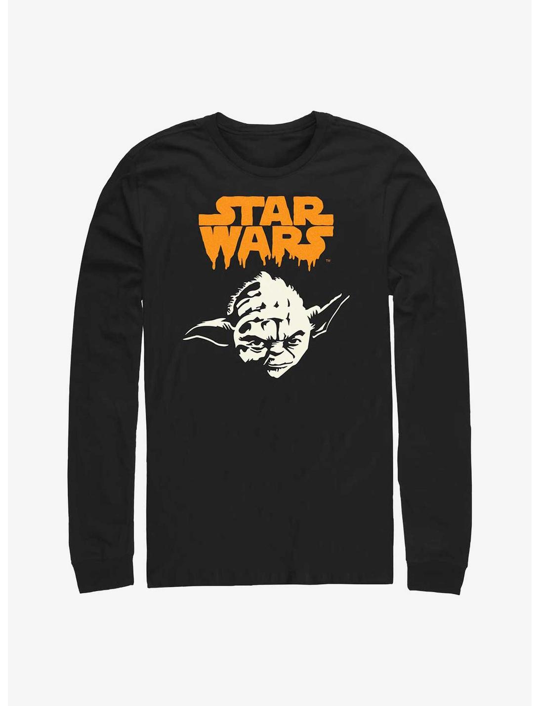 Star Wars Yoda Ghoul Head Long-Sleeve T-Shirt, BLACK, hi-res