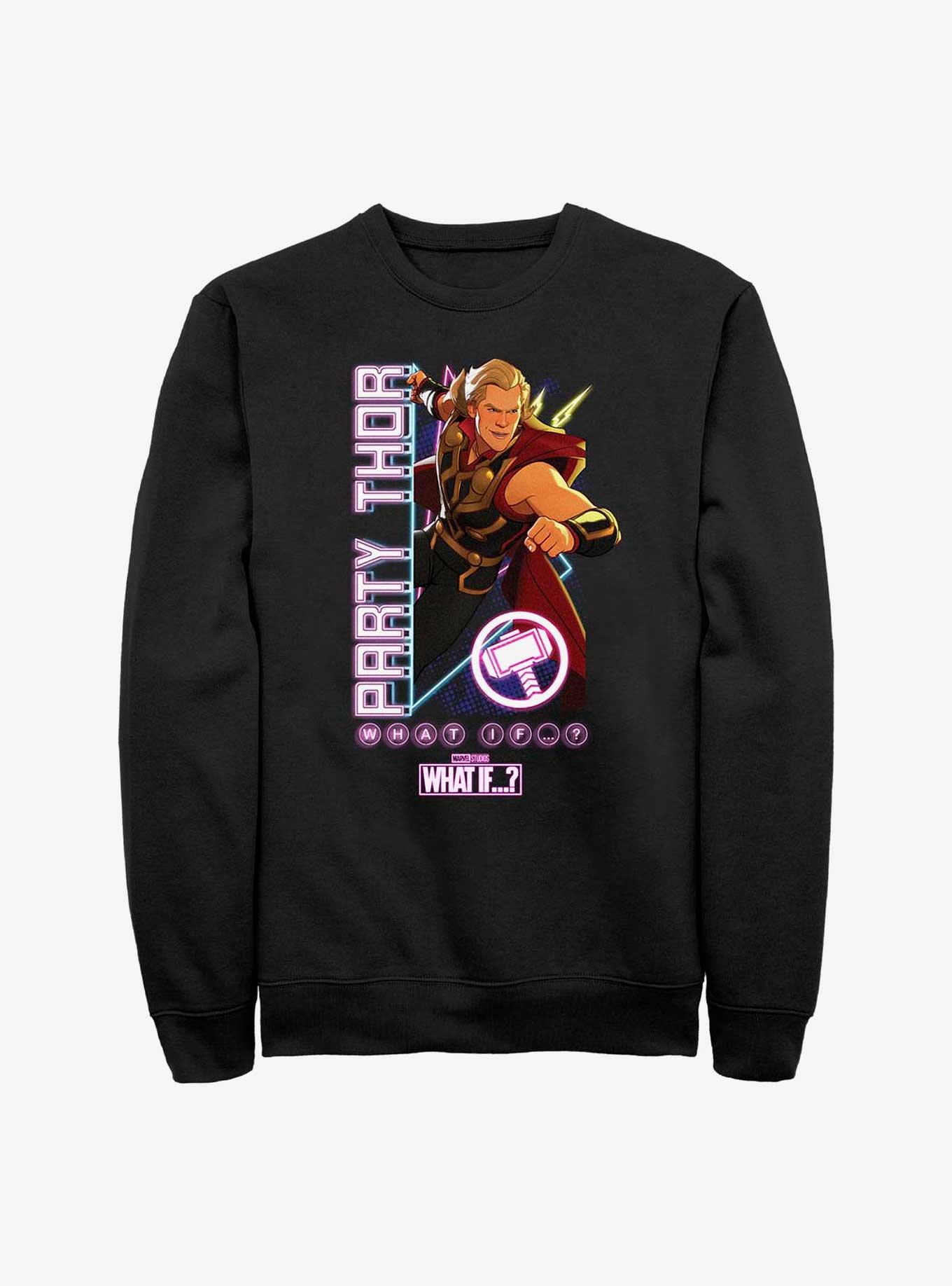 Marvel What If Party Time Thor Sweatshirt, BLACK, hi-res
