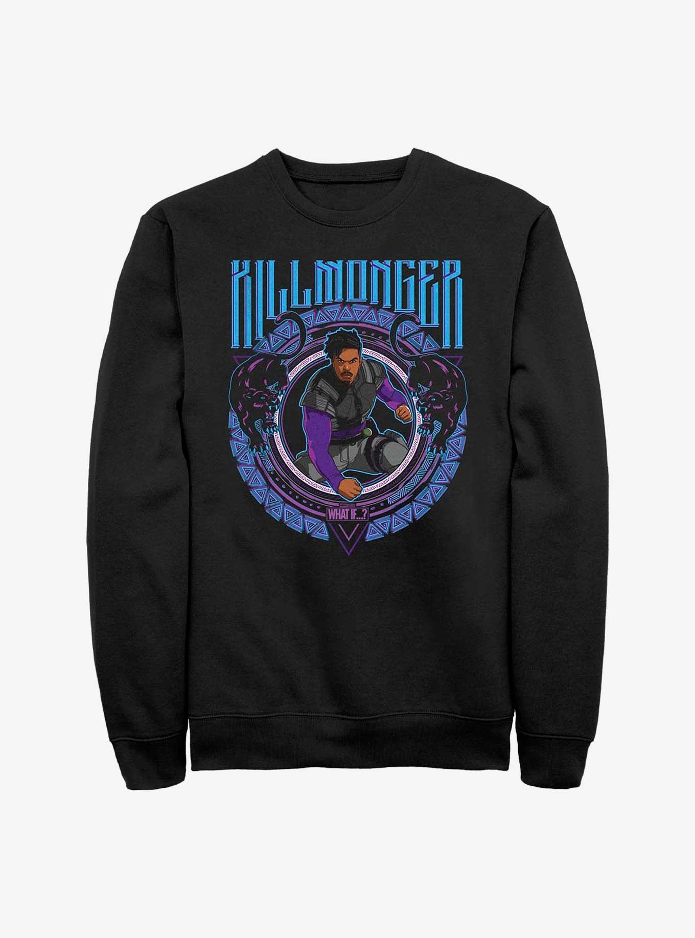 Marvel What If...? Cresting Killmonger Sweatshirt, BLACK, hi-res