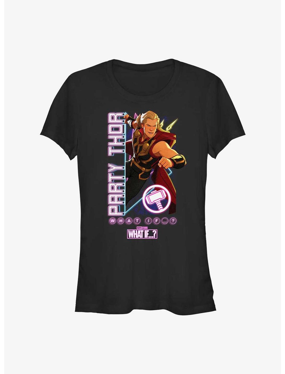 Marvel What If Party Time Thor Girls T-Shirt, BLACK, hi-res