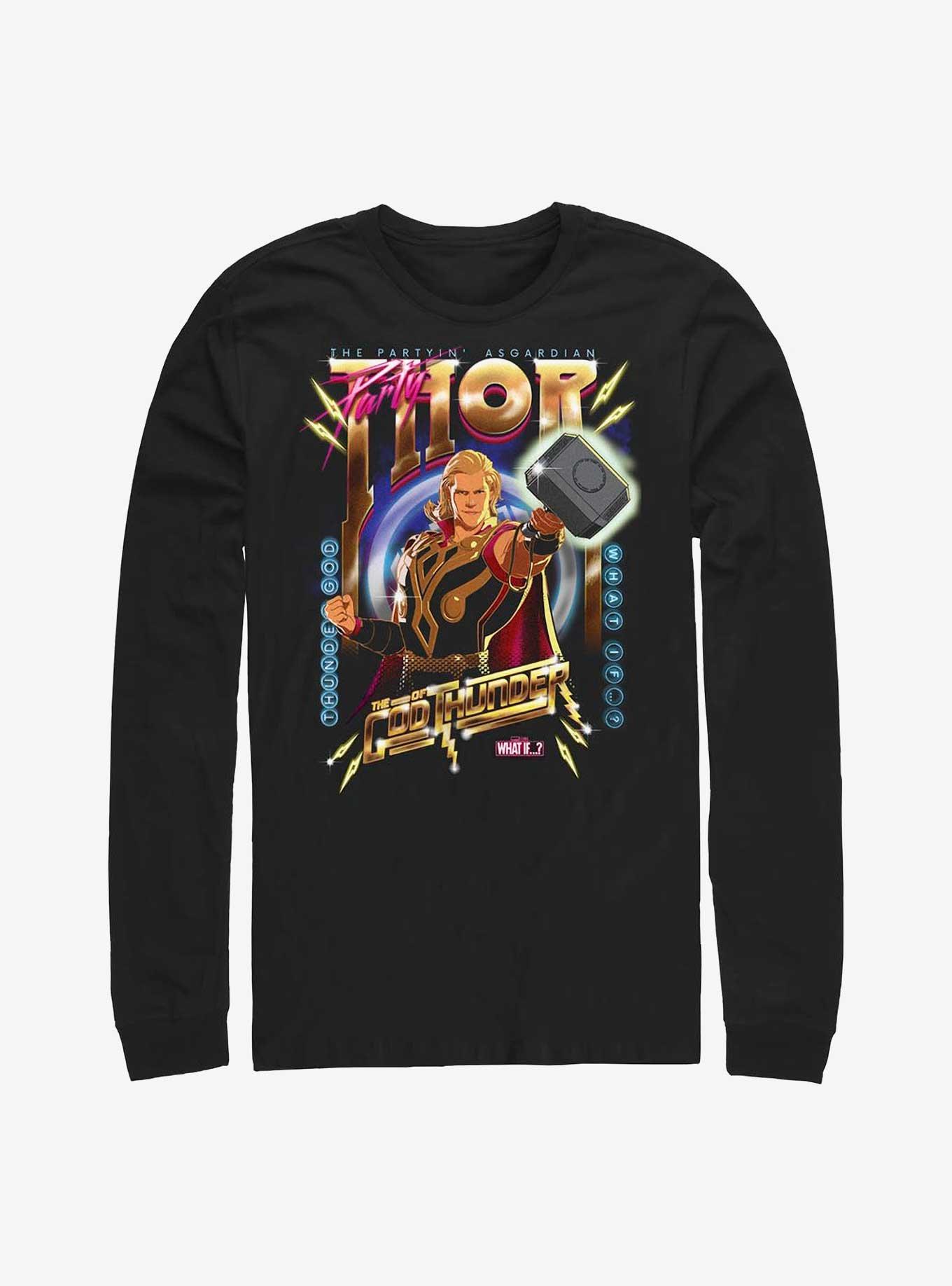 Marvel What If Partyin Asgardian Long Sleeve T-Shirt, BLACK, hi-res