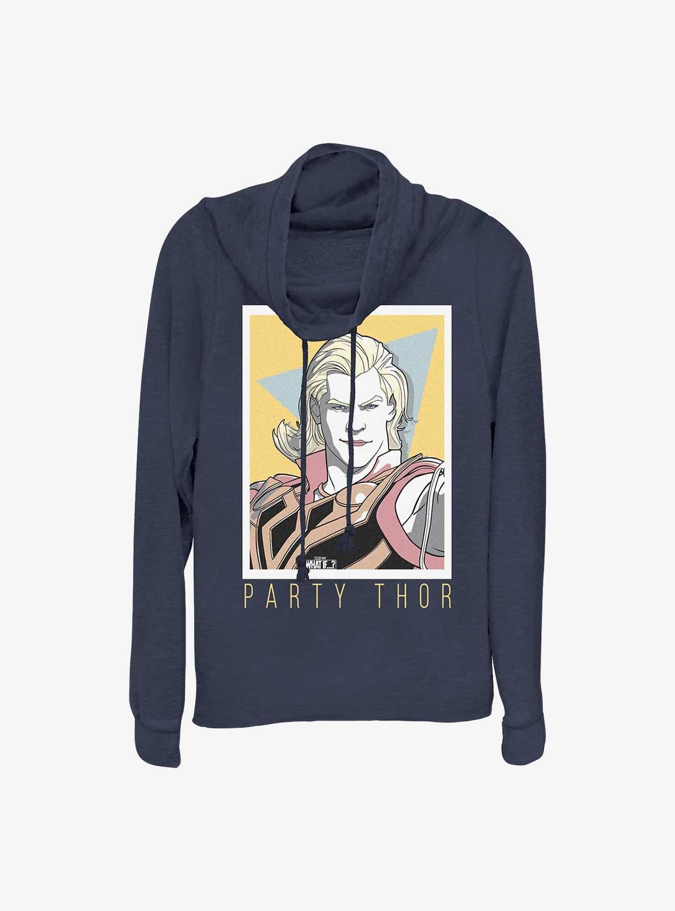 Marvel What If Simple Party Thor Girls Long Sleeve T-Shirt, NAVY, hi-res