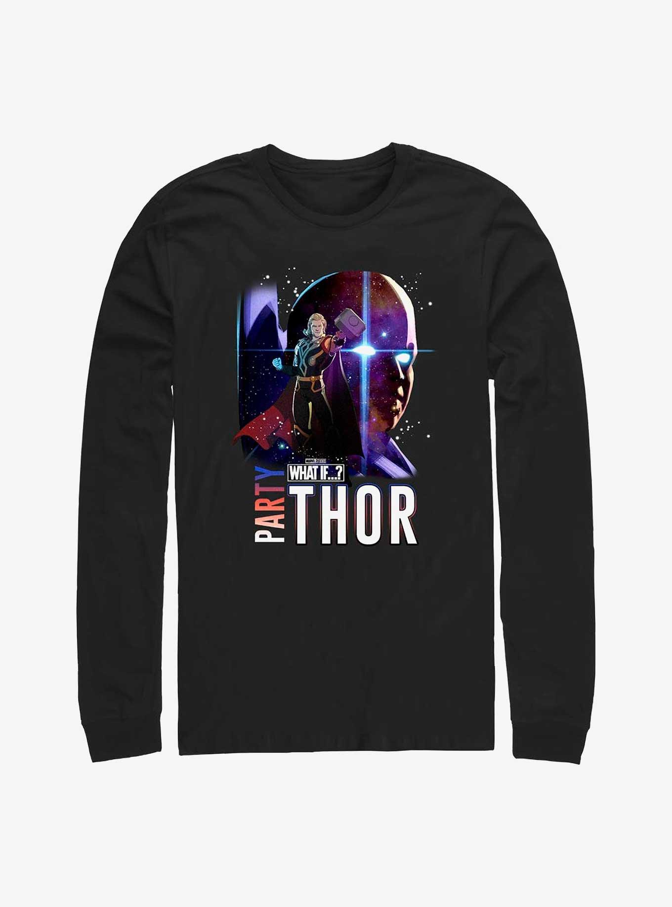 Marvel What If Watcher Party Thor Long Sleeve T-Shirt, BLACK, hi-res