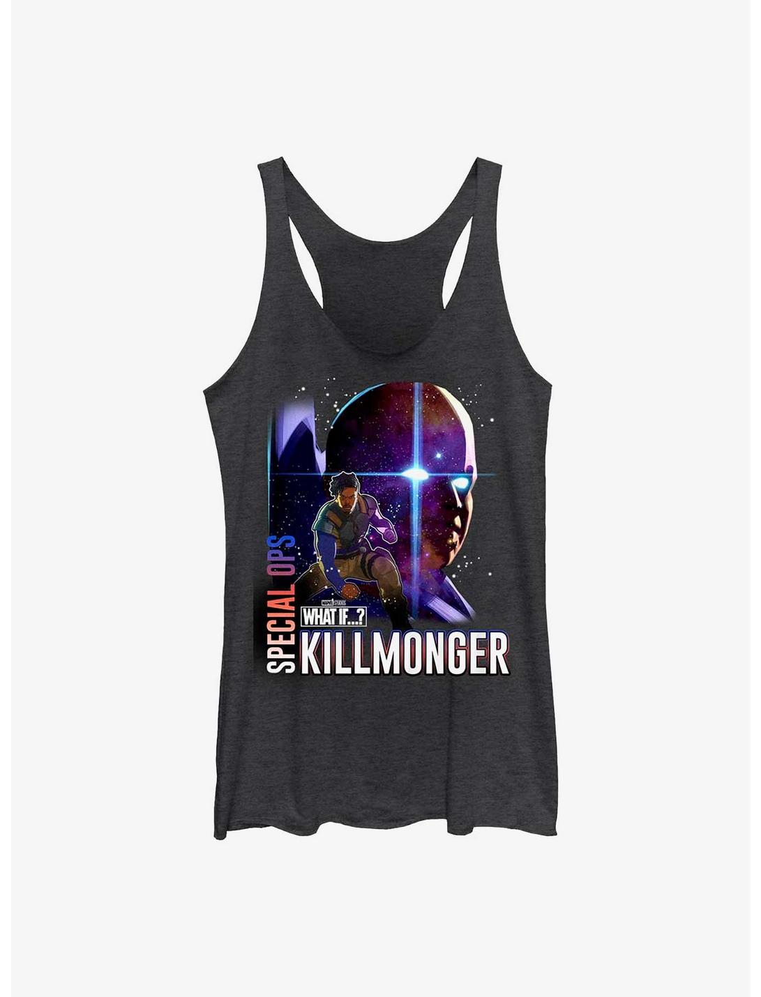 Marvel What If...? Special Ops Killmonger Womens Tank Top, BLK HTR, hi-res