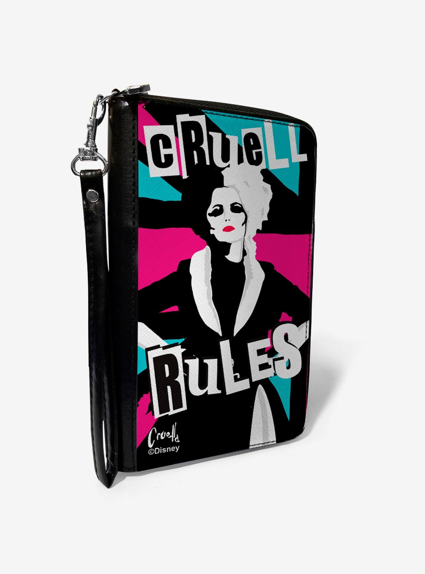 Disney Cruella Cruell Rules Union Jack Zip Around Wallet, , hi-res