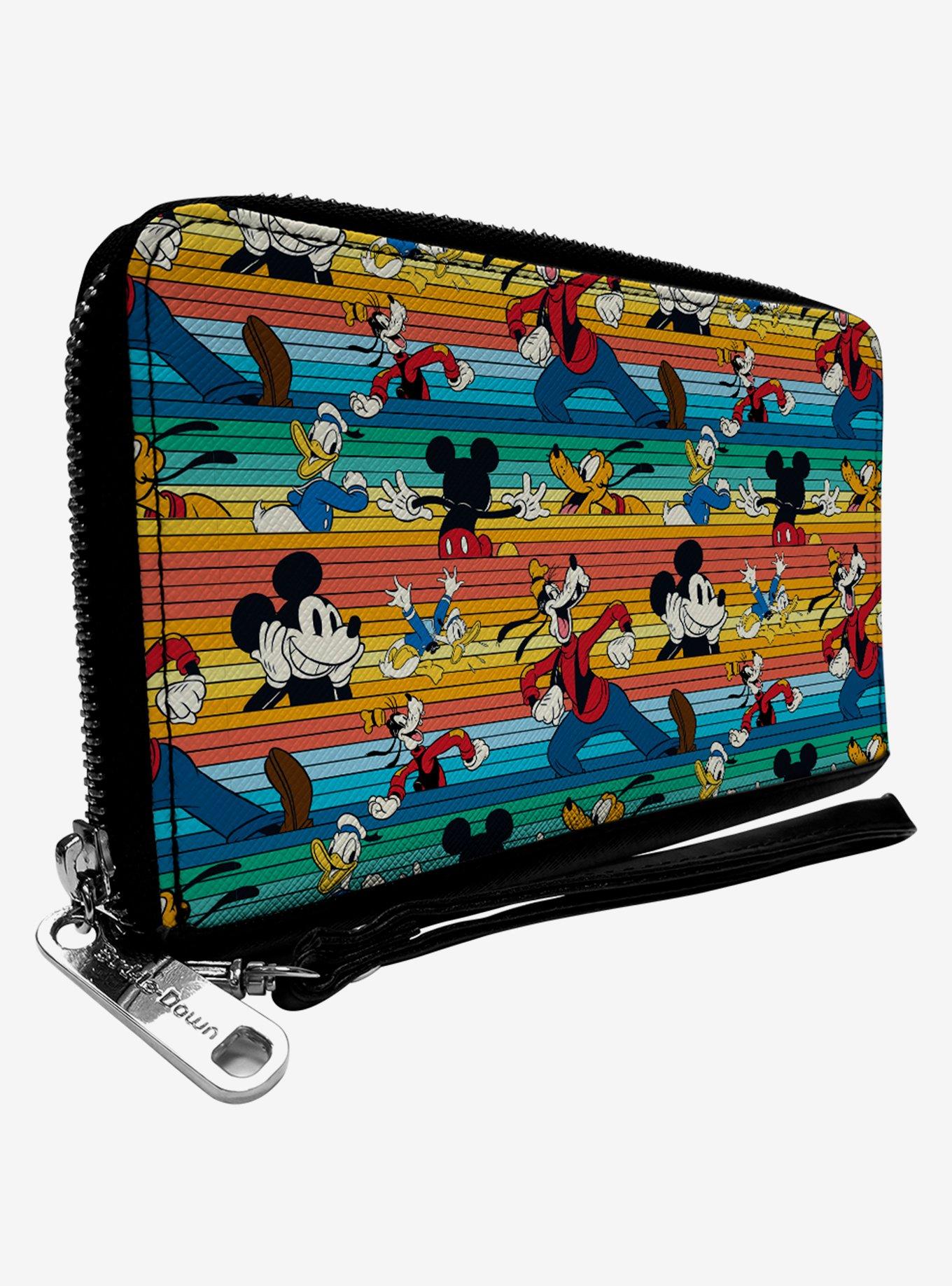 Disney Mickey Mouse And Friends Fab Four Stripe Zip Around Wallet, , hi-res
