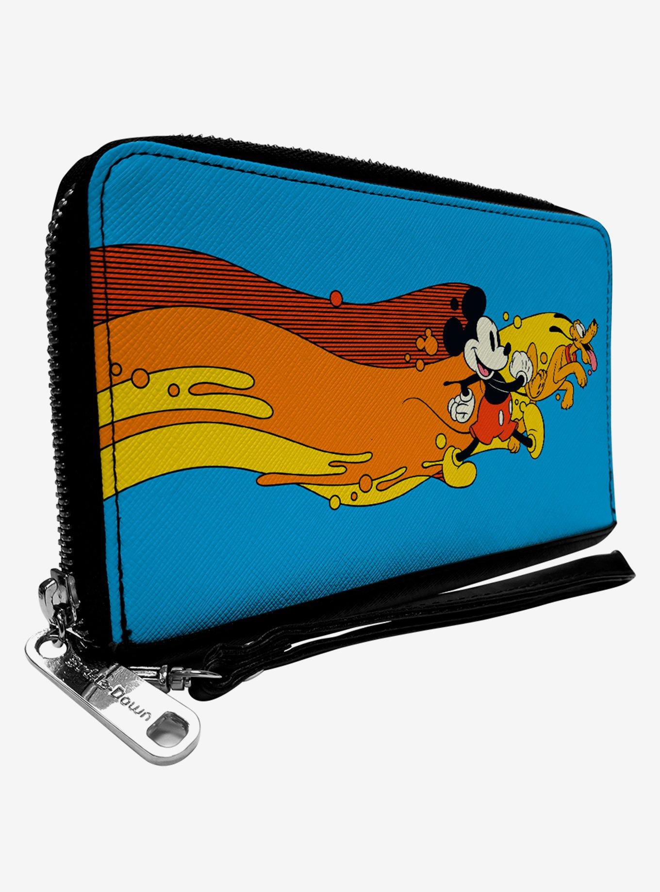 Disney Mickey Mouse And Pluto Action Wave Zip Around Wallet, , hi-res