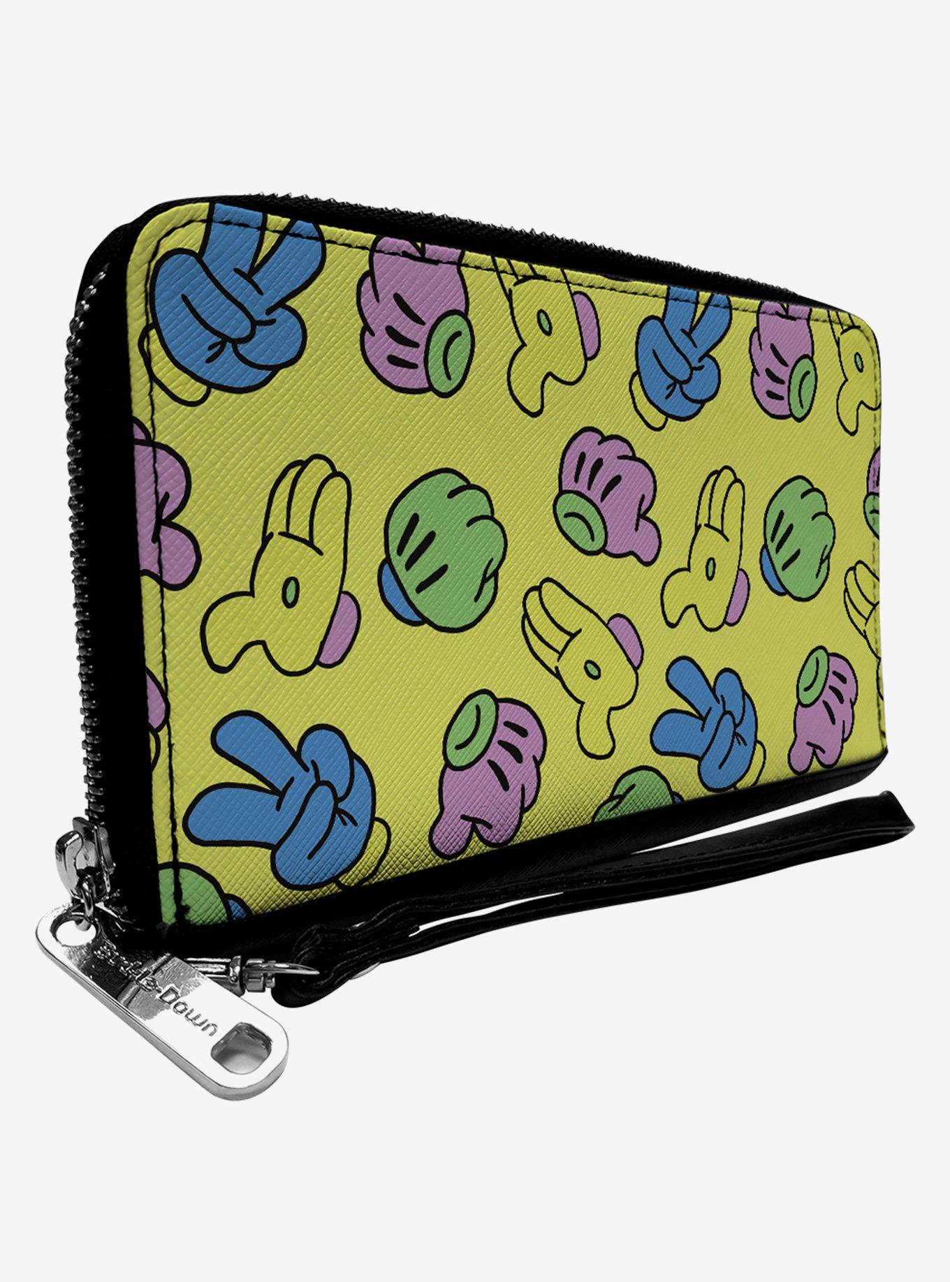 Disney Mickey Mouse Gestures Toss Print Zip Around Wallet, , hi-res