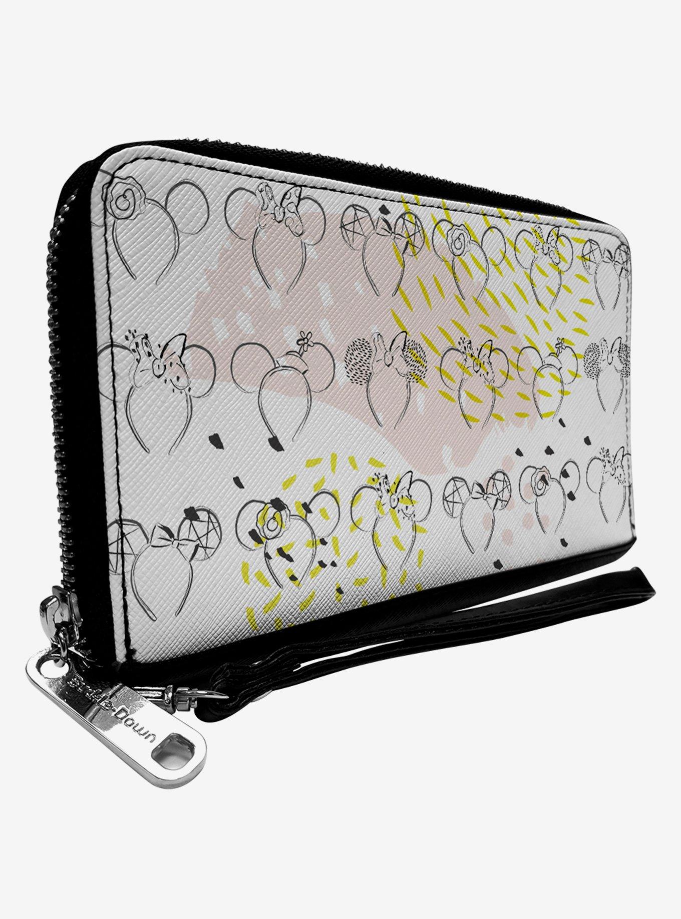 Disney Minnie Mouse Sketch Zip Around Wallet, , hi-res
