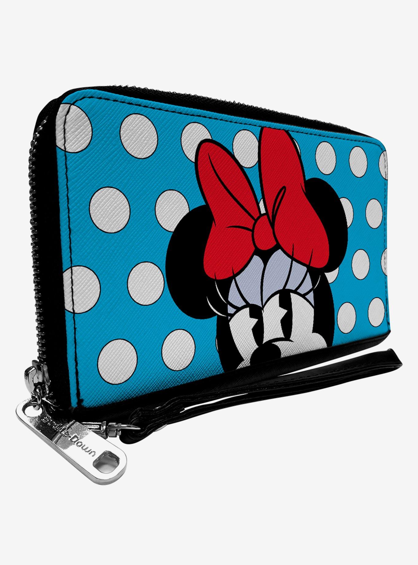 Disney Minnie Mouse Style Close Up Polka Dot Zip Around Wallet, , hi-res