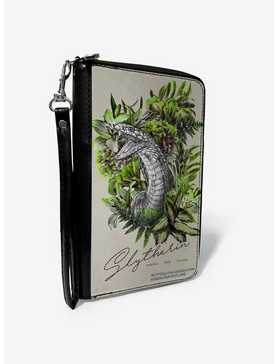 Harry Potter Slytherin Floral Sketch Zip Around Wallet, , hi-res