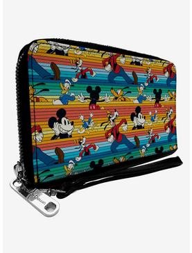 Disney Mickey Mouse And Friends Fab Four Stripe Zip Around Wallet, , hi-res