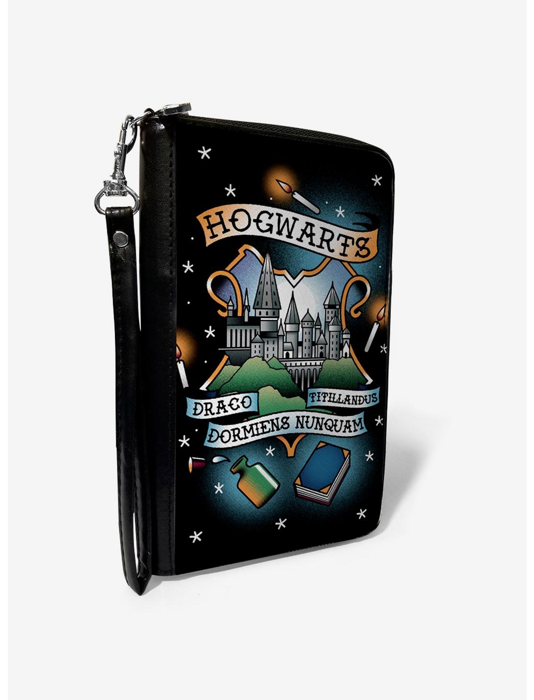 Harry Potter Hogwarts Motto Tattoo Zip Around Wallet, , hi-res