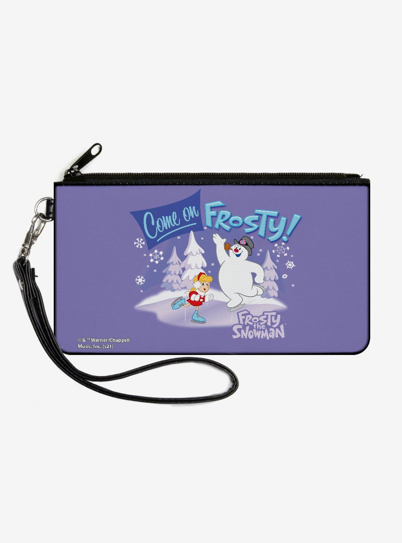 Frosty Snowman Skating Canvas Zip Clutch Wallet, , hi-res