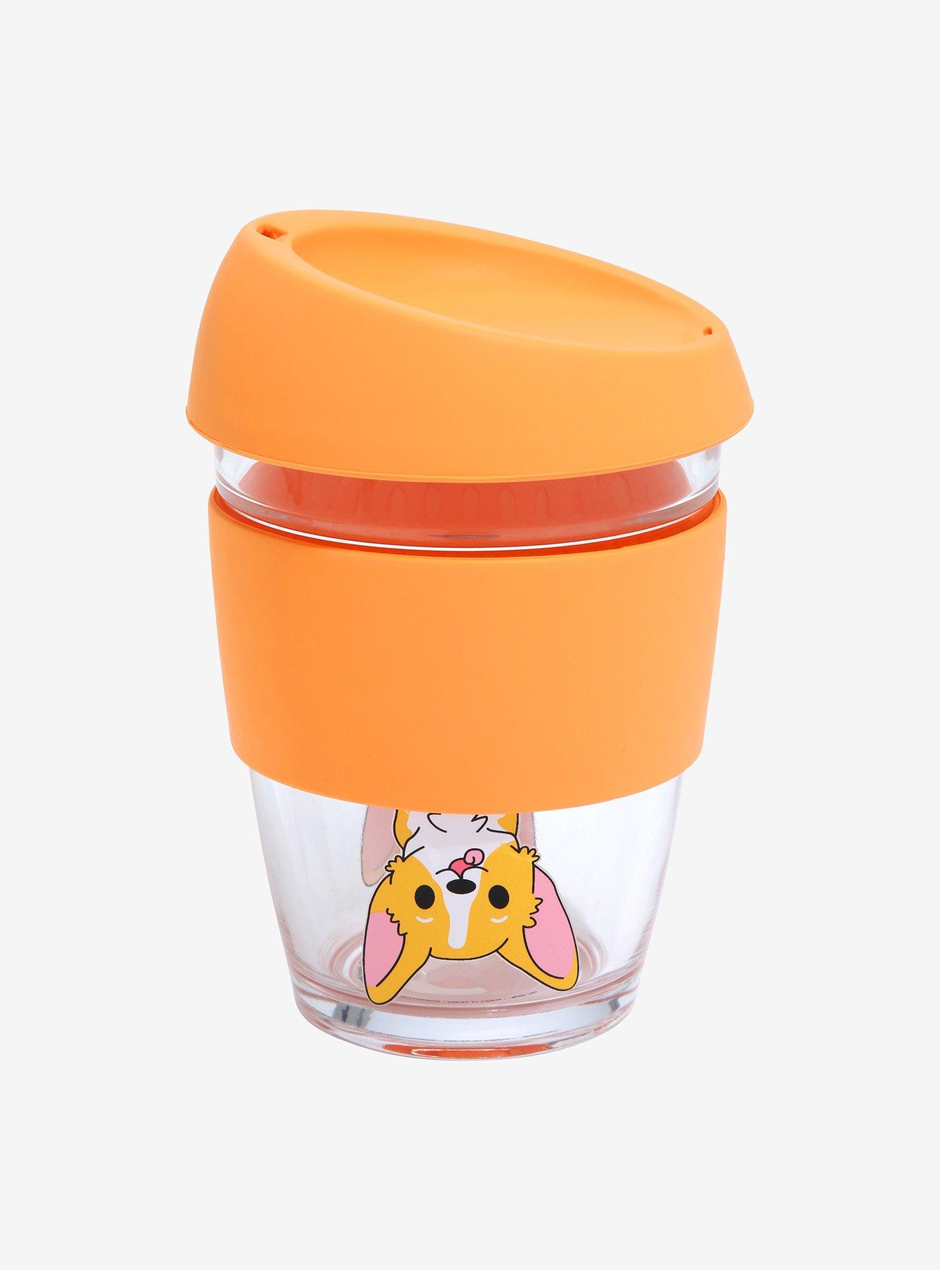 Corgi Glass Travel Mug with Lid, , hi-res