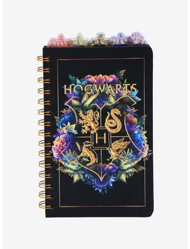 Harry Potter Floral Hogwarts Crest Tab Journal - BoxLunch Exclusive, , hi-res