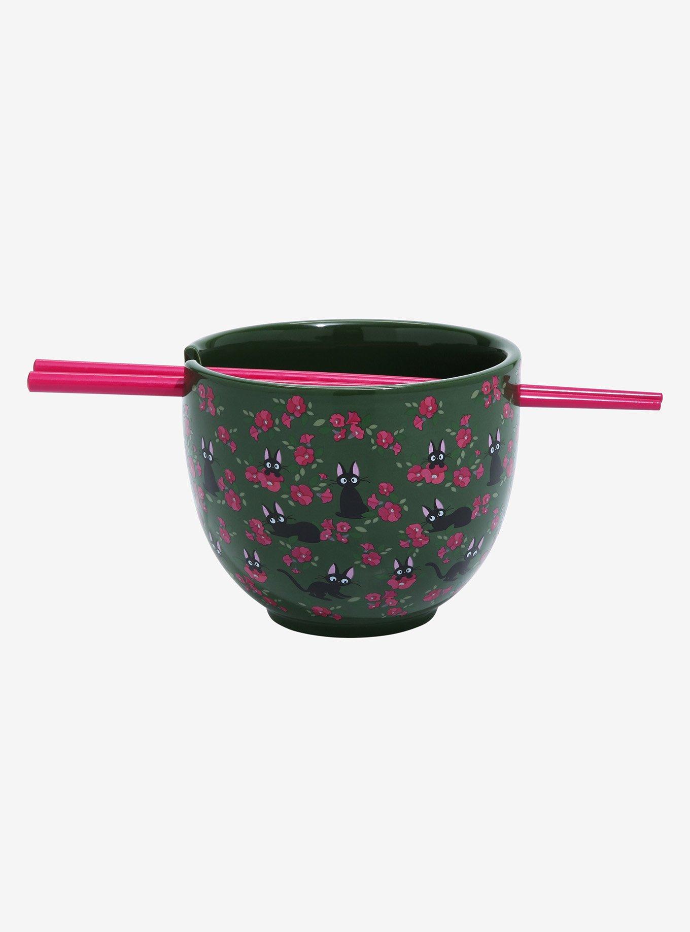 Studio Ghibli Kiki&rsquo;s Delivery Service Jiji & Flowers Ramen Bowl with Chopsticks - BoxLunch Exclusive, , hi-res