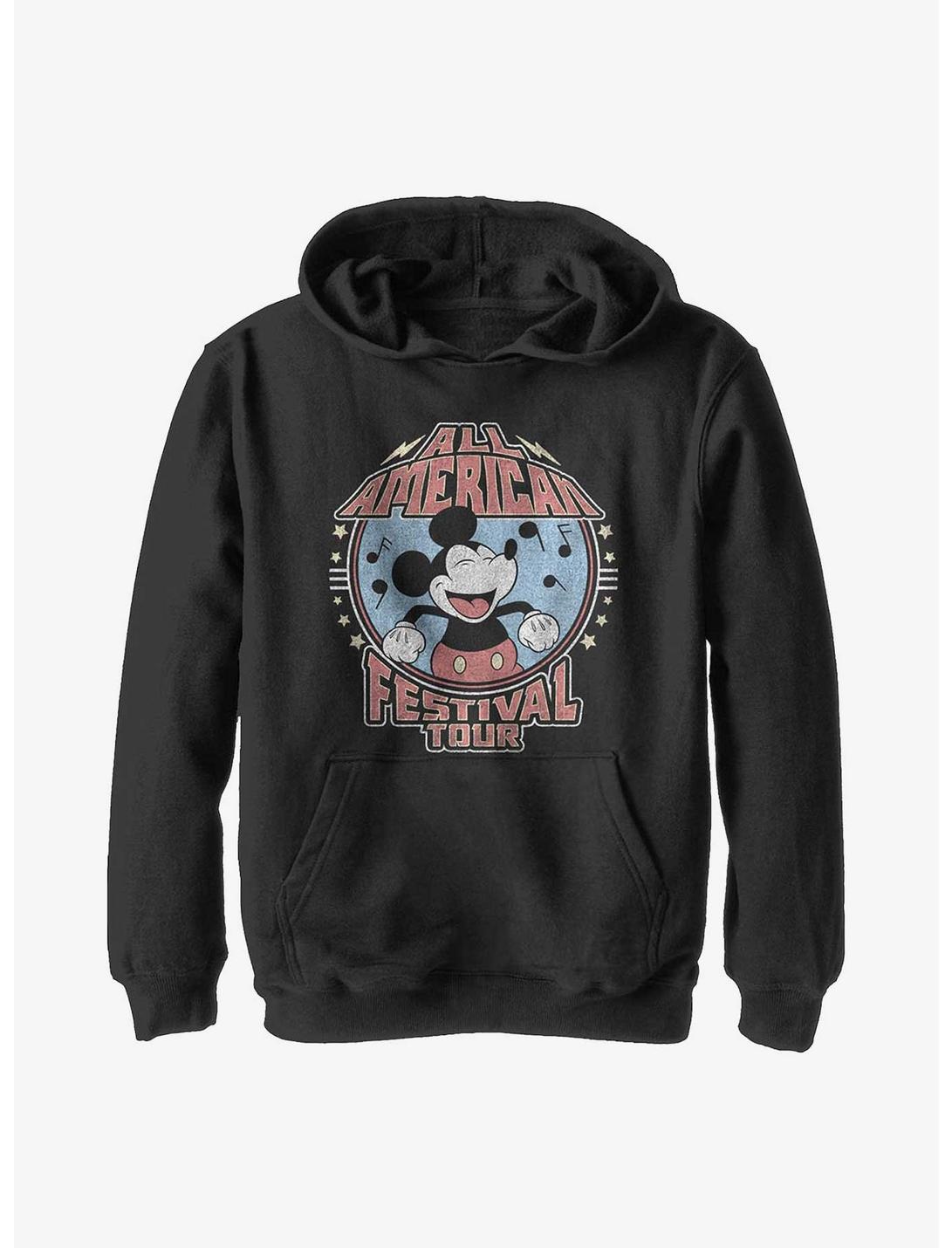 Disney Mickey Mouse American Tour Youth Hoodie, BLACK, hi-res