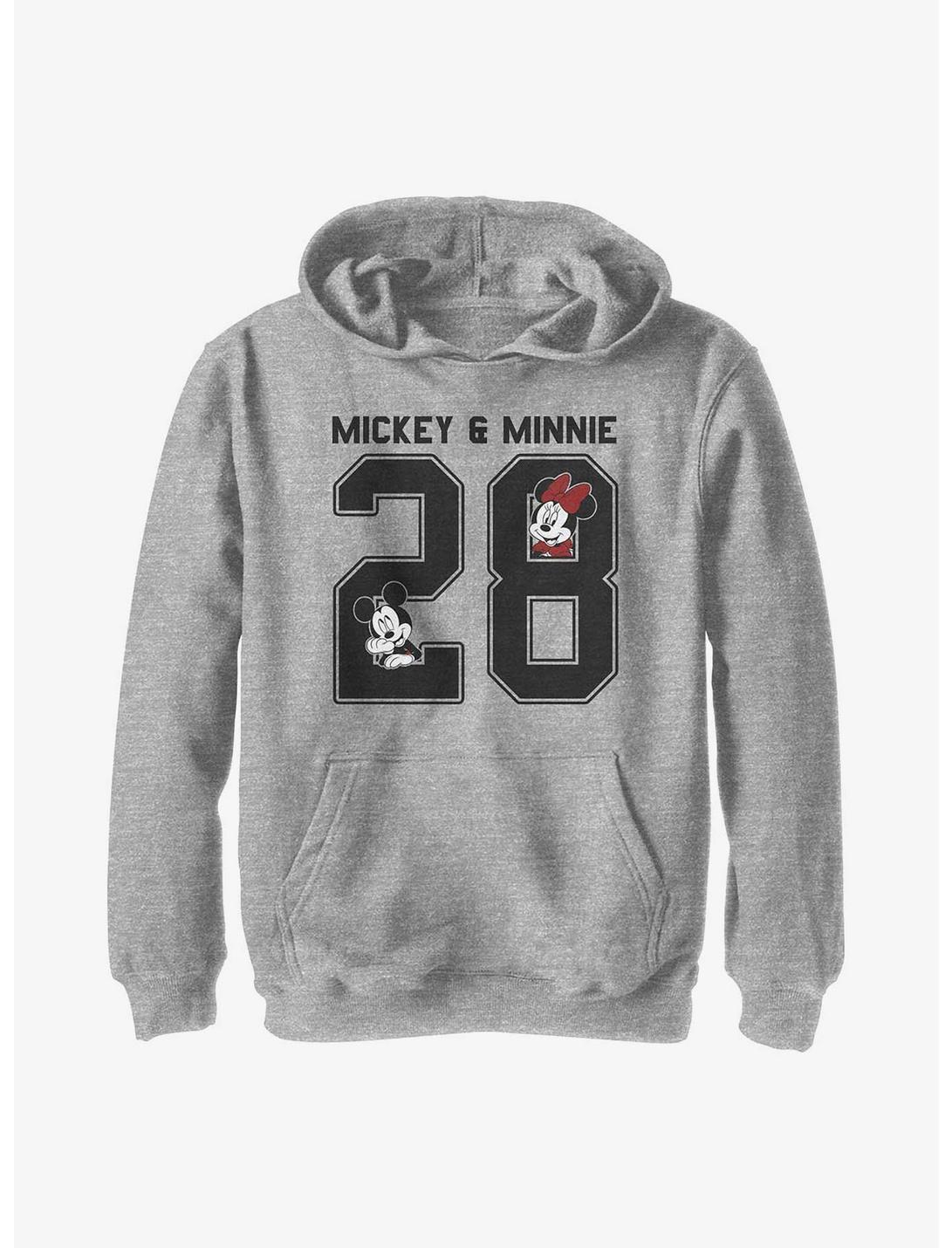 Disney Mickey Mouse Minnie Collegiate Youth Hoodie, ATH HTR, hi-res