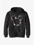 Disney Mickey Mouse Floral Mickey Youth Hoodie, BLACK, hi-res