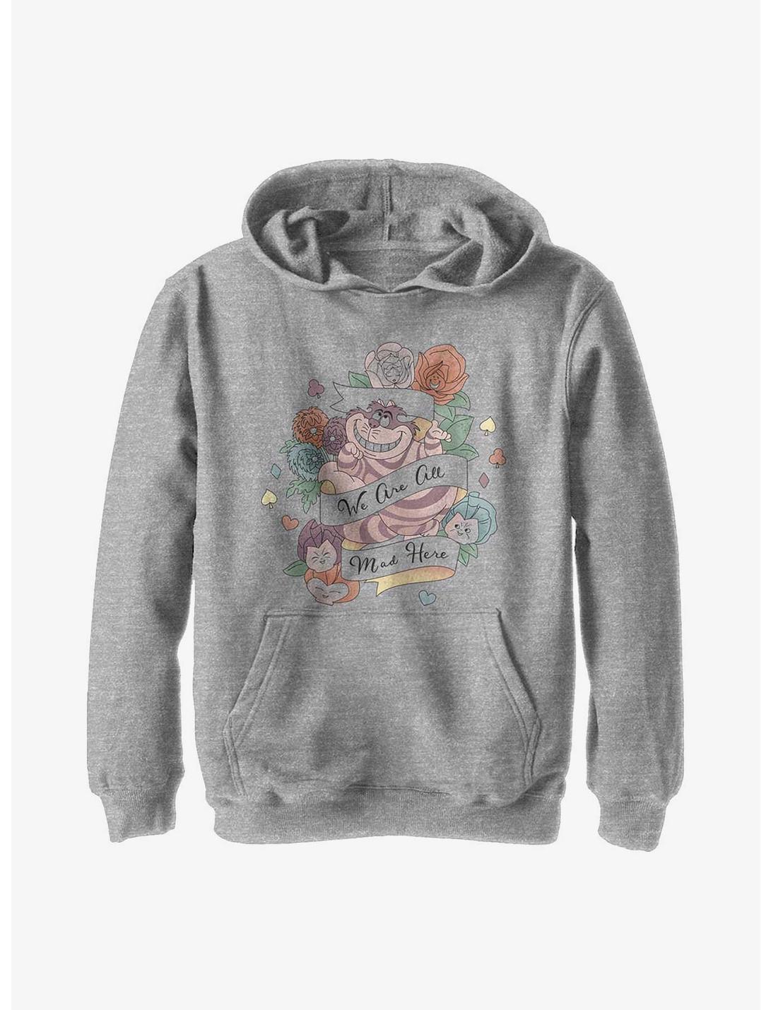 Disney Alice In Wonderland Cheshire Banner Tattoo Youth Hoodie, ATH HTR, hi-res