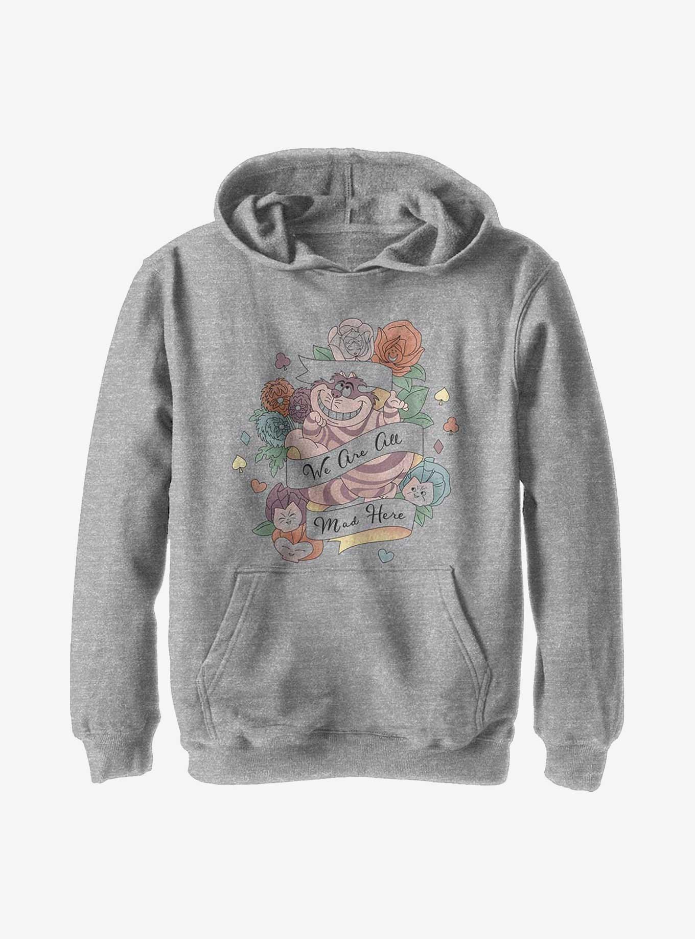 Disney Alice In Wonderland Cheshire Banner Tattoo Youth Hoodie, , hi-res