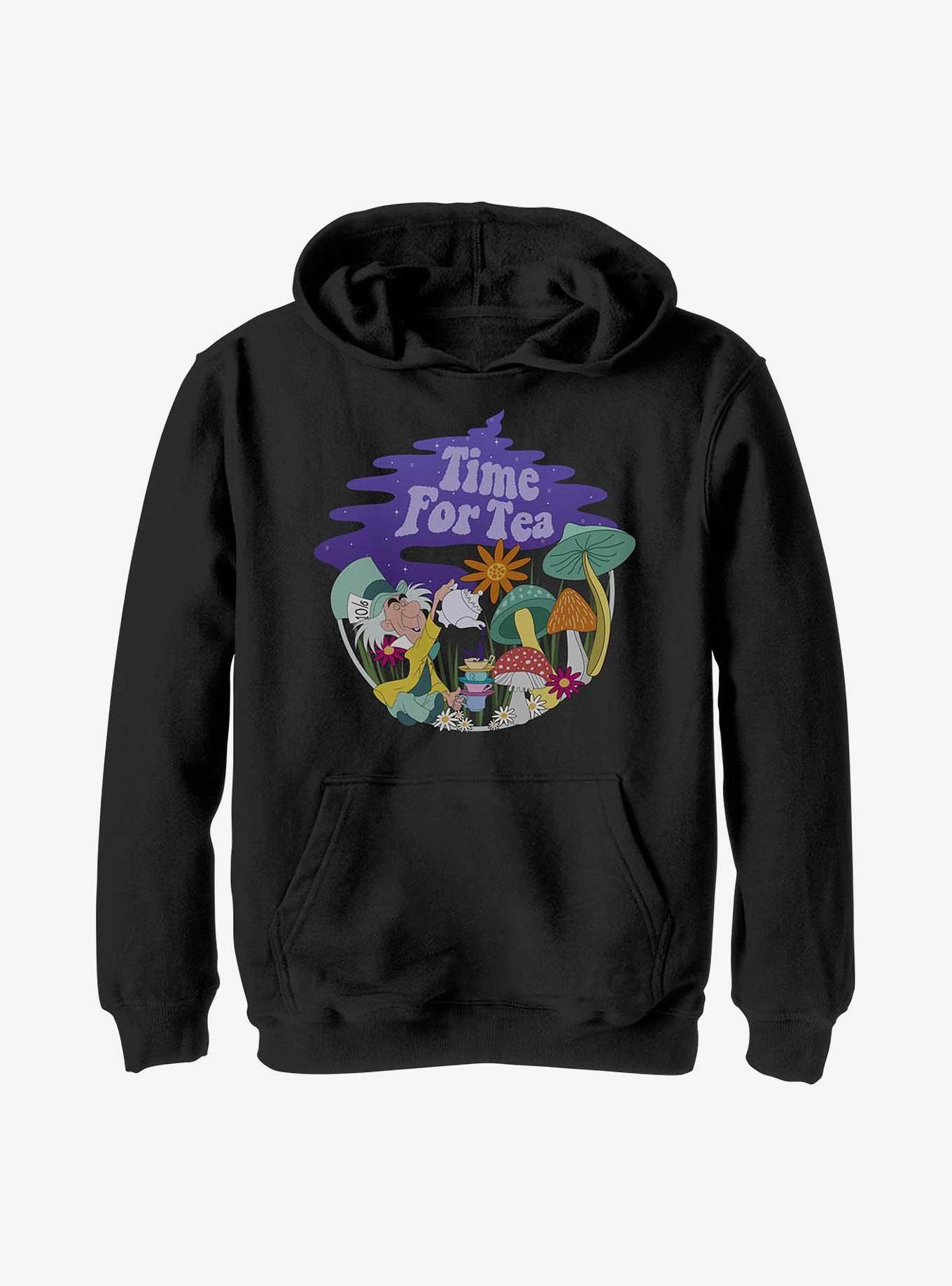 Disney Alice In Wonderland Tea Time Filled Youth Hoodie, BLACK, hi-res