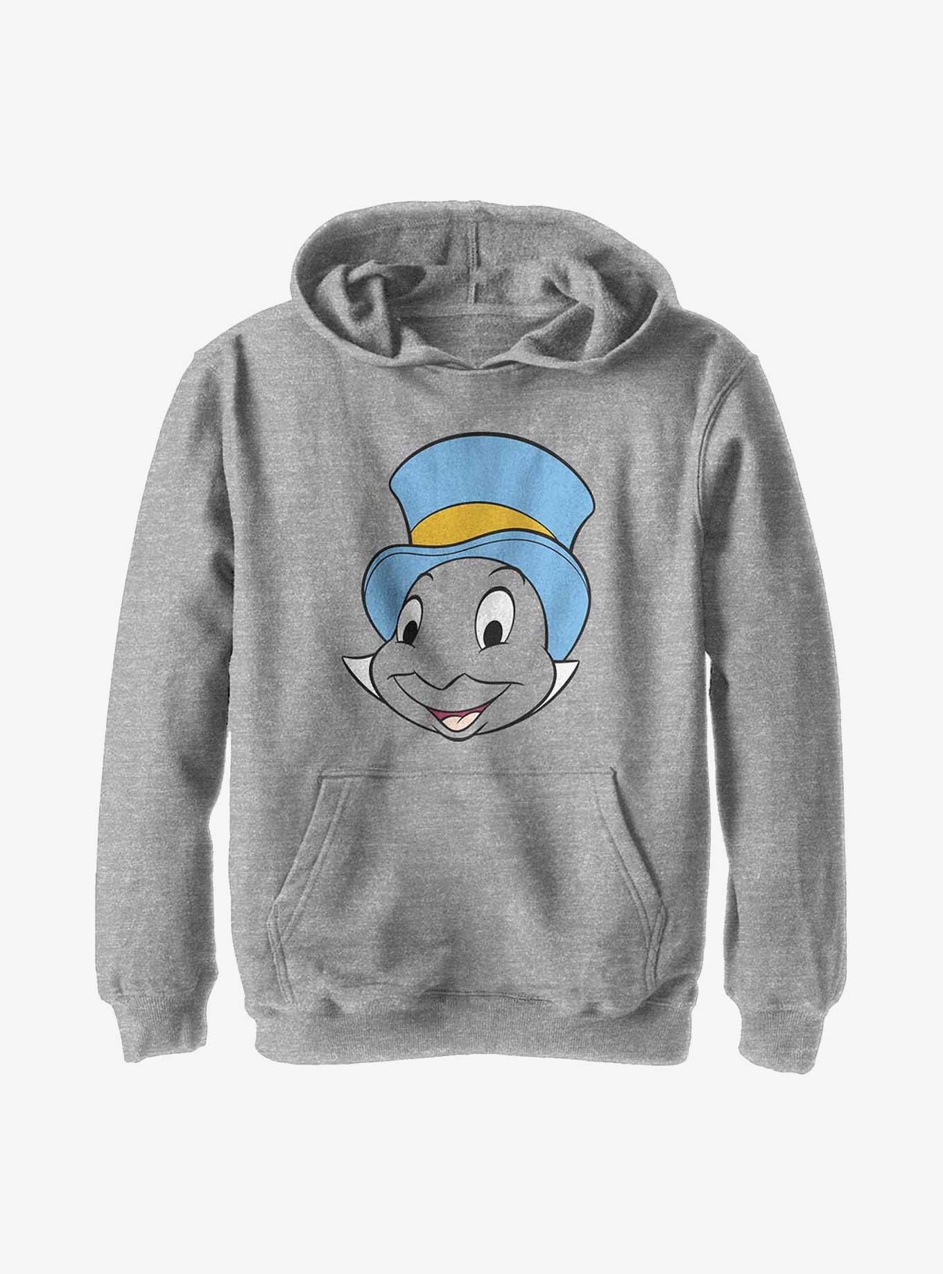 Disney Pinocchio Jiminy Face Youth Hoodie, ATH HTR, hi-res