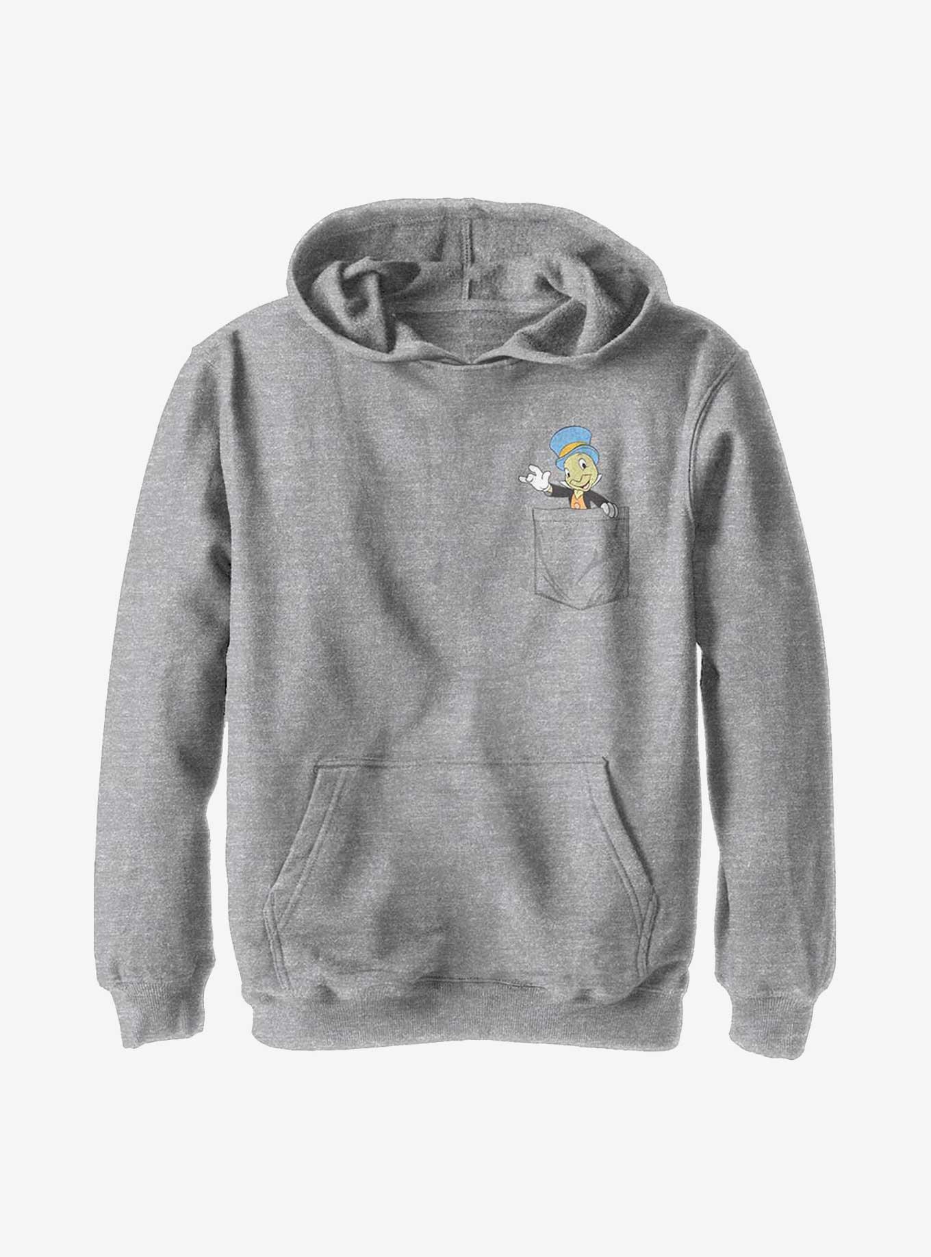 Disney Pinocchio Jiminy Faux Pocket Youth Hoodie, , hi-res